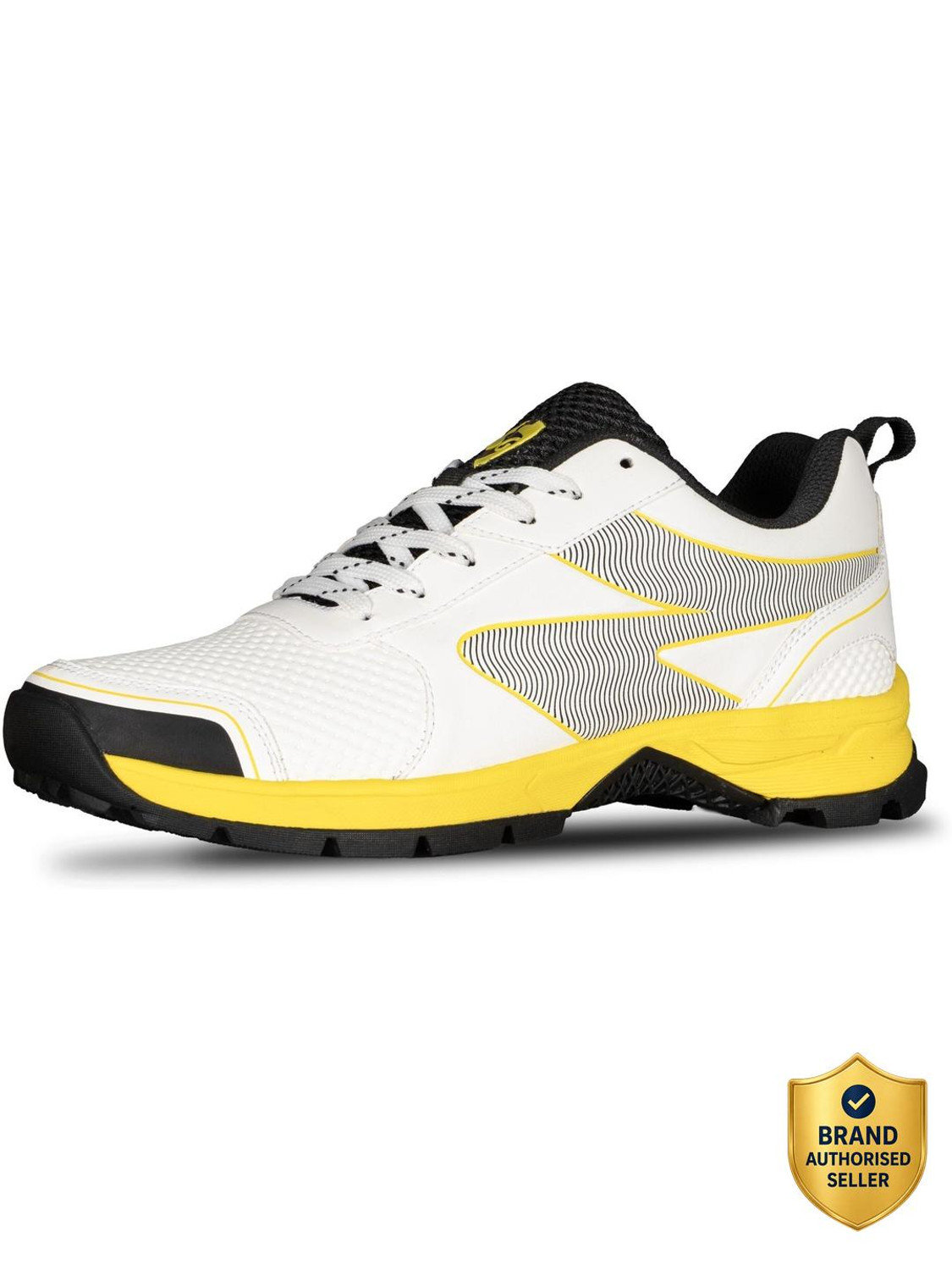 Image of BAS Vampire 001 CRICKET RUBBER STUD Cricket Shoes For Men (White, Black , 5)