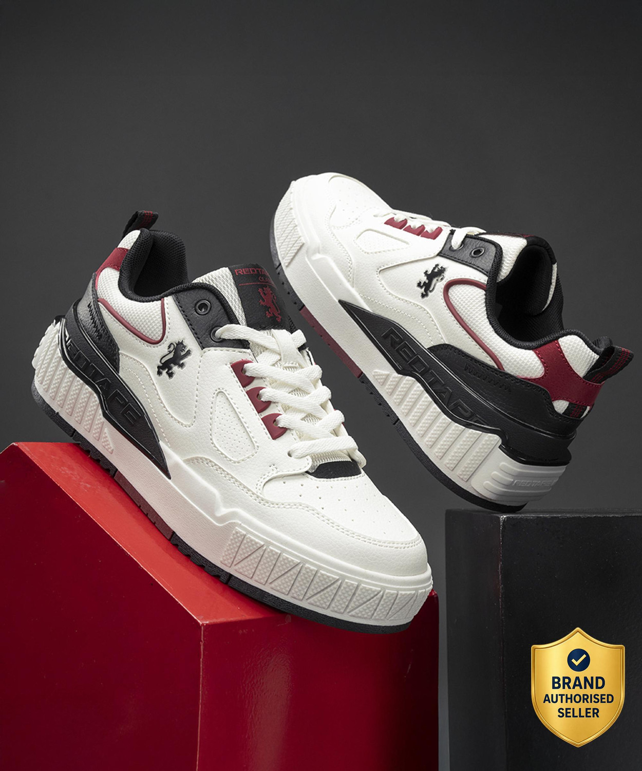 RED TAPE Men's Red Casual Sneakers - Image 6