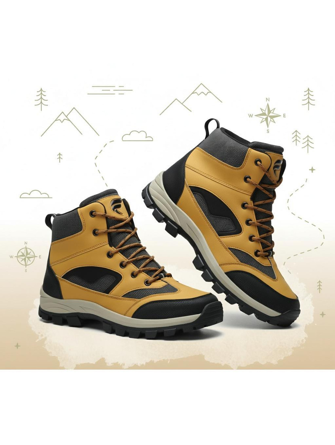 Image of THNXBRO Thunder water proof High top ankle Snow boots for Men Boots For Men (Brown , 6)