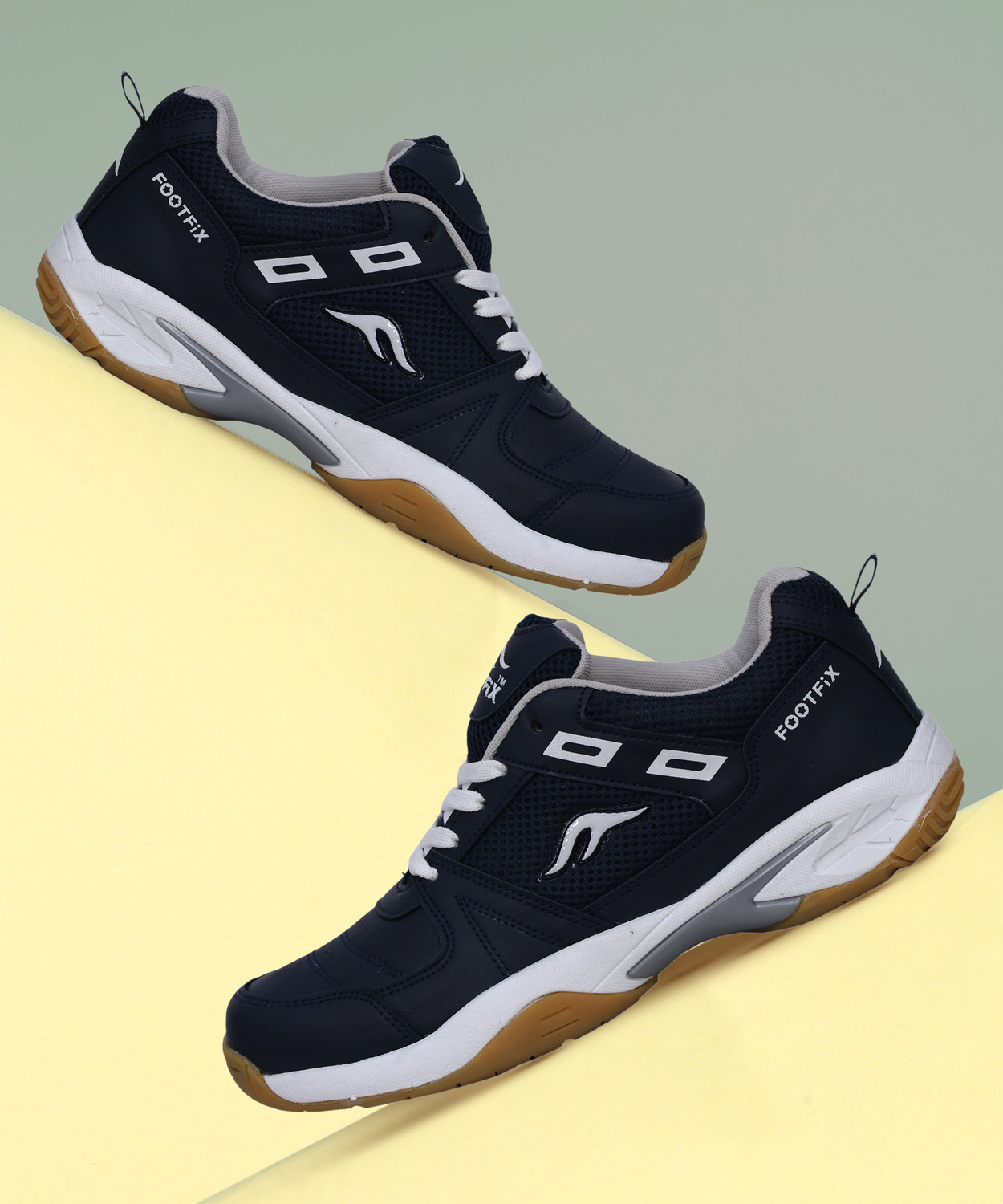 Image of FOOTFIX Men's SPECTRUM Navy Badminton Shoes For Men Badminton Shoes For Men (Blue , 6)