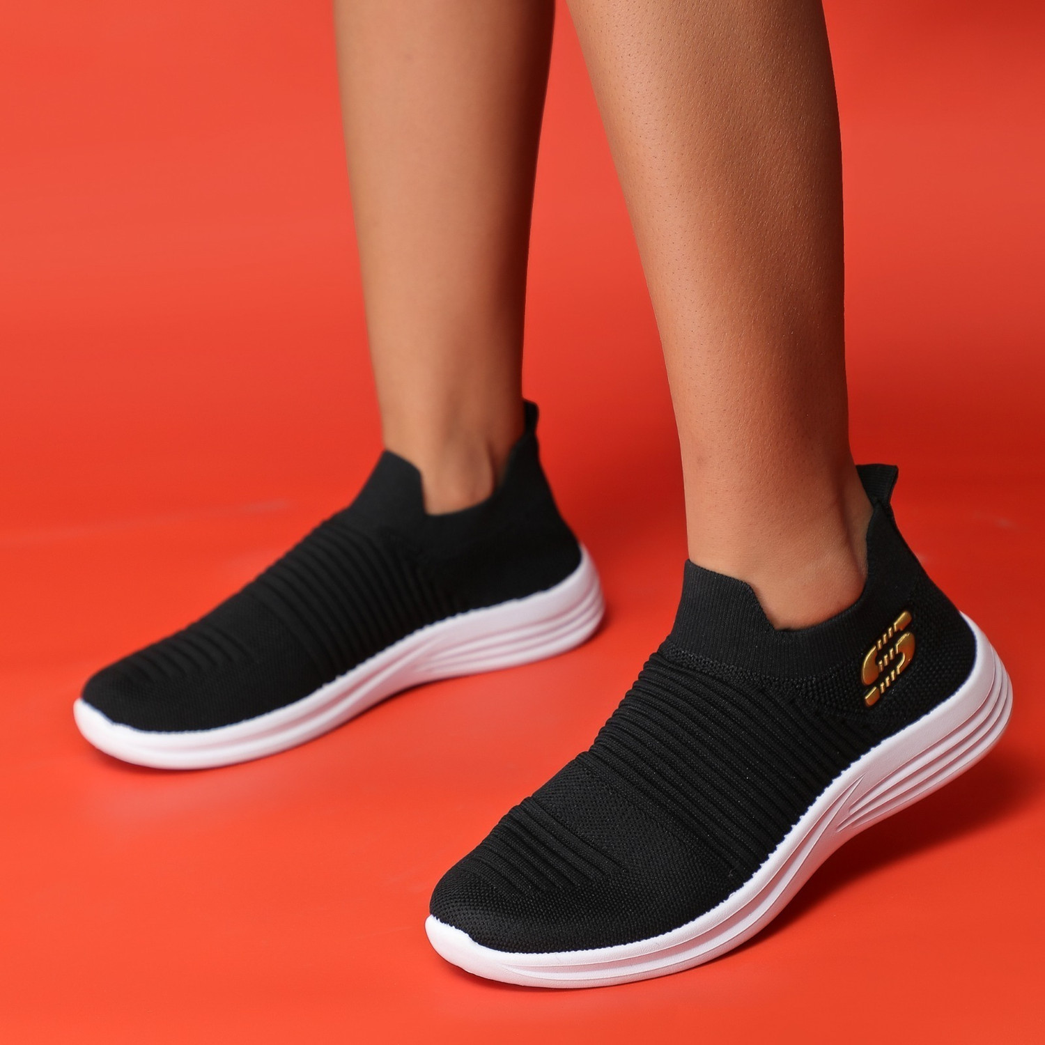 Image of Flopsie By TwoSoft Premium Women Winter Sneaker MemoryFoam Gym & Casual Outdoor Sneakers For Women (Black , 4)