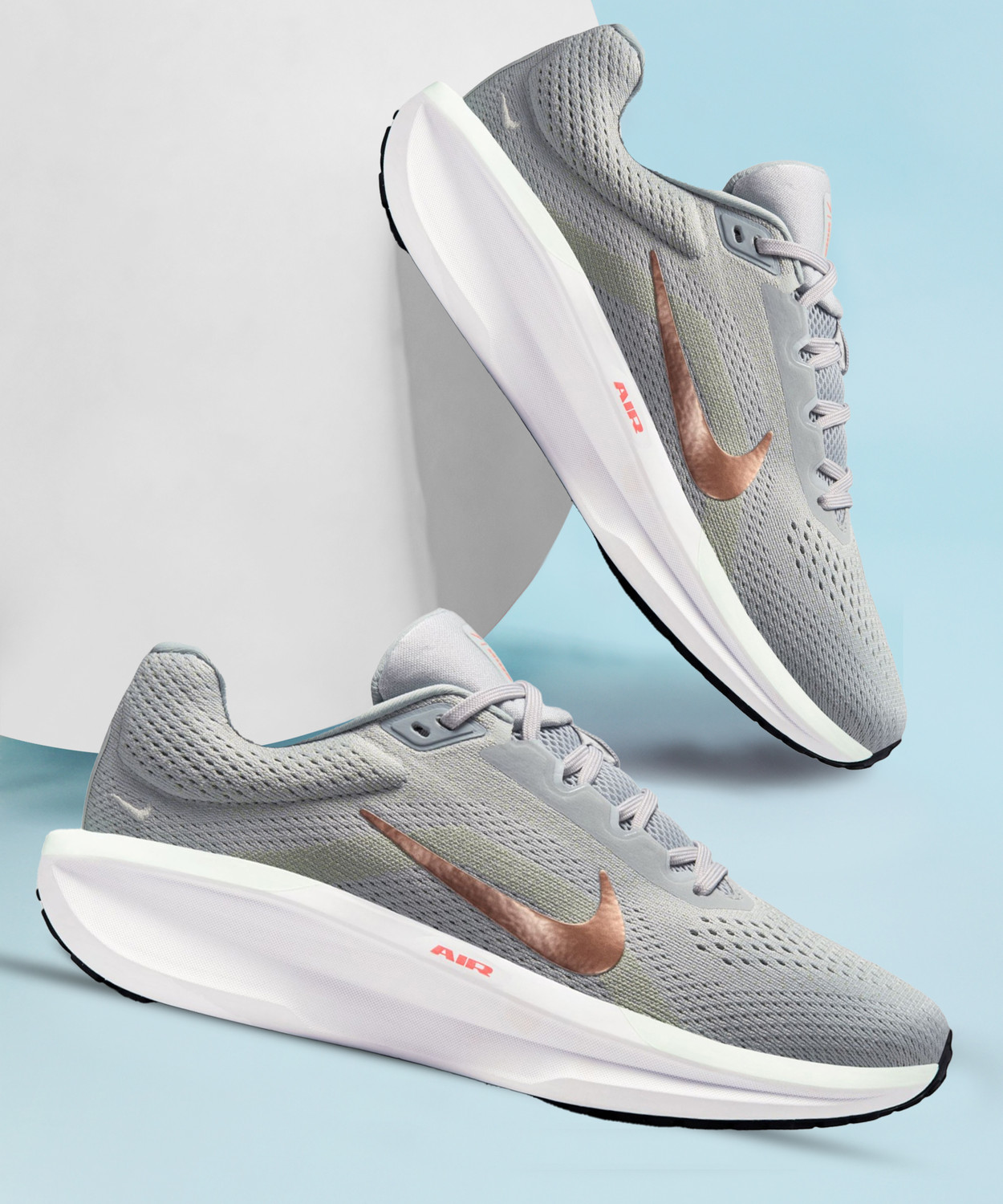 Image of NIKE wmns air winflo 11 Running Shoes For Women (Grey , 6)