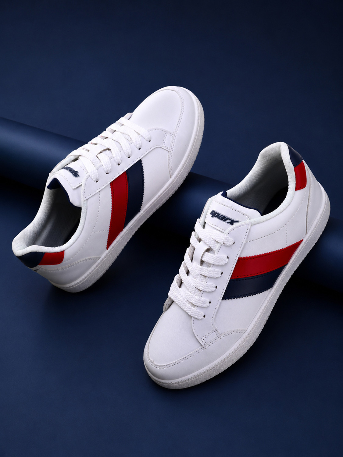 Sparx SM 9117 Sneakers for Men, White/Red, UK 8 - Image 1