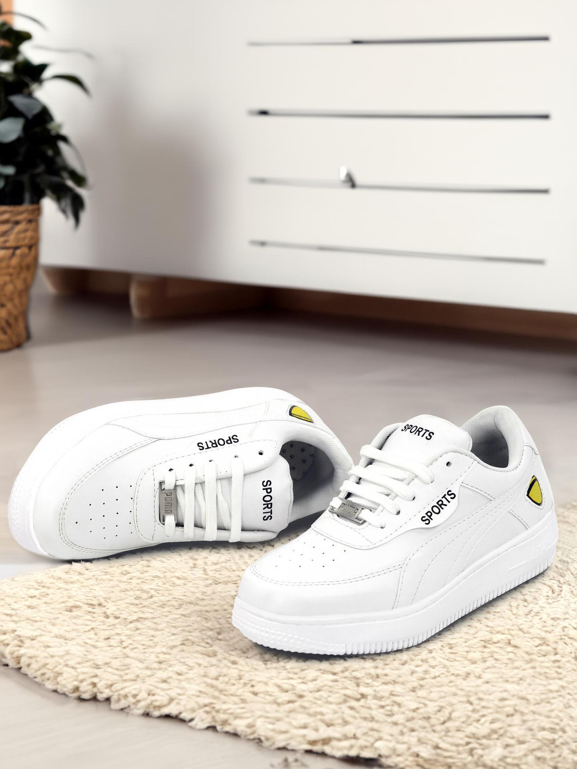 CRAETA Men's White Sneakers - Image 5