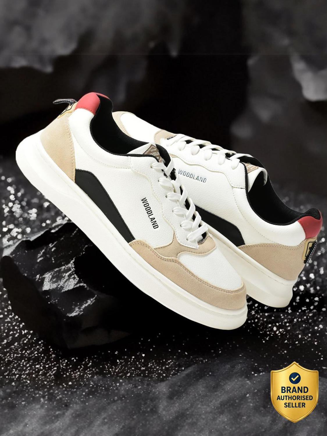 Image of WOODLAND Casual Daily Wear Lightweight Breathable Comfortable Sneakers For Men (White , 7)