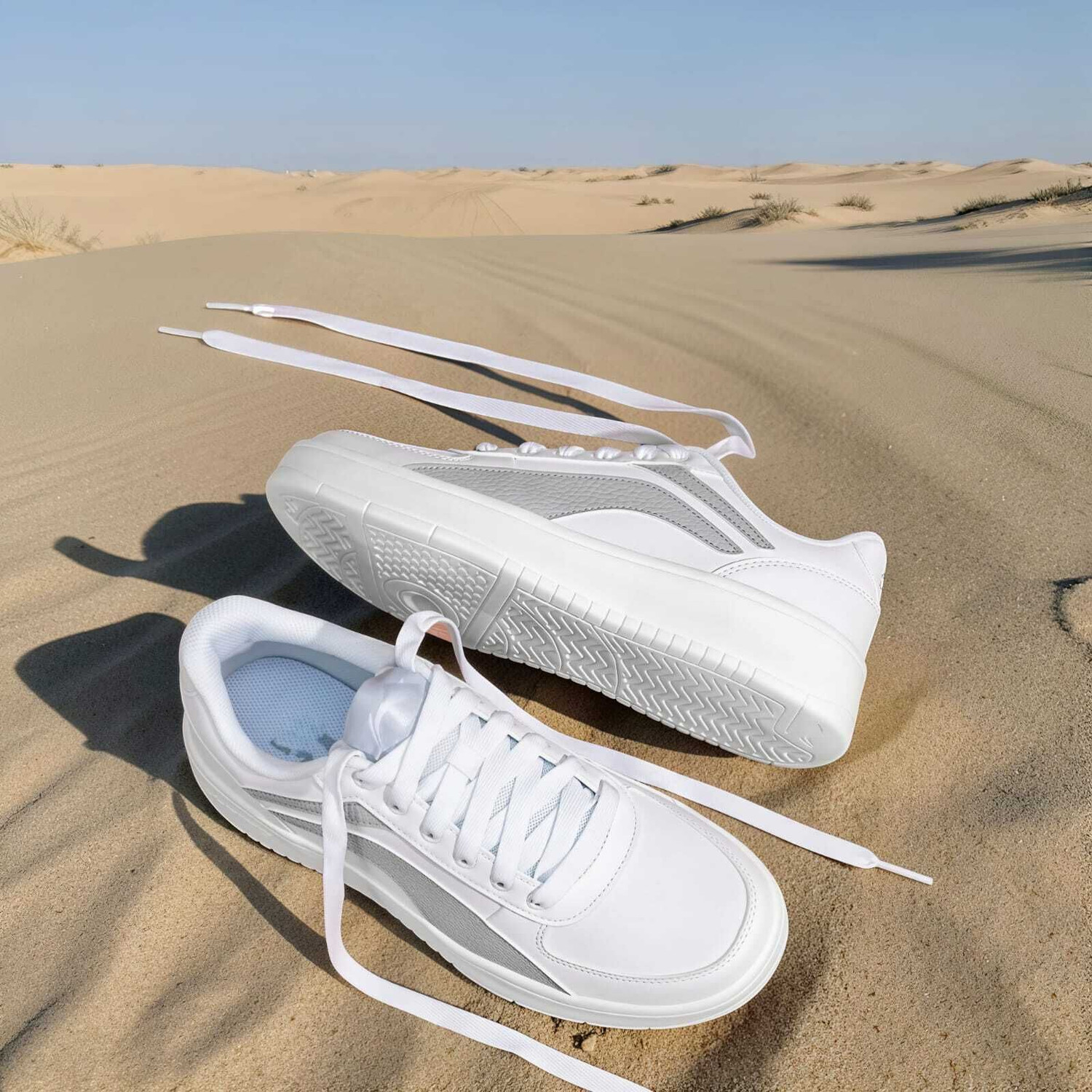 Image of KAMBEK Men's White New Stylish and Trendy Shoes New Era Shoes Sneakers For Men (White , 9)