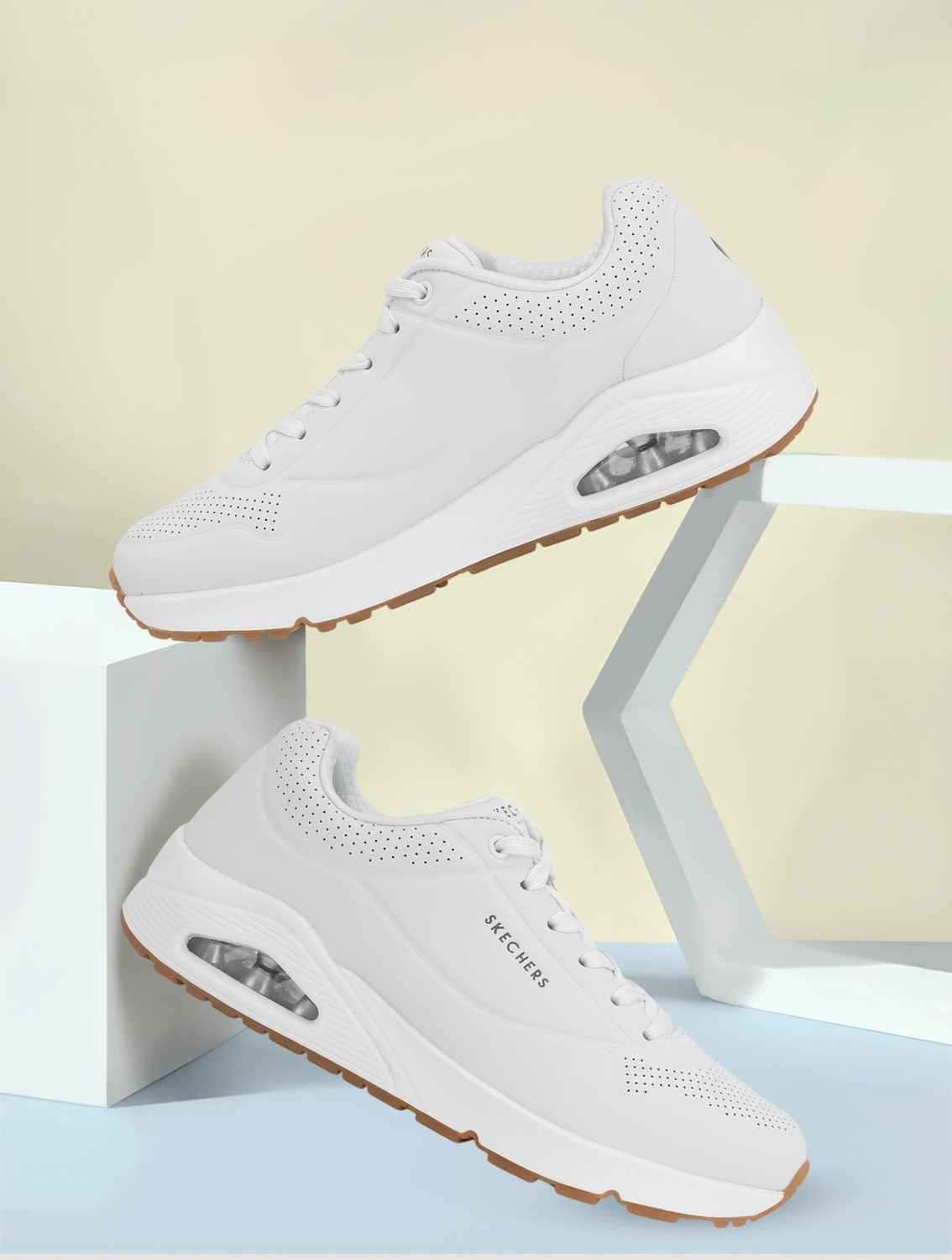 Image of Skechers Men COURT BREAK - DOUBLE VENTED Casual Slip Ins Sneakers Casuals For Men (White , 11)