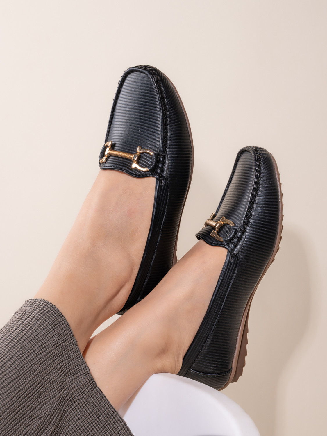 Image of Deals4you Women Loafers| Comfortable Casual & Formal Slip-On Flats for Office & Daily Wear Loafers For Women (Tan , 5)