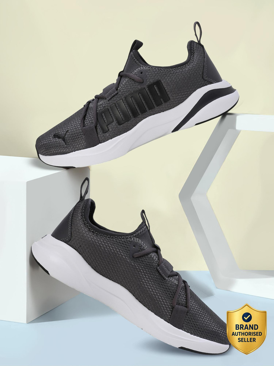 Image of PUMA Softride Rift Runlyn Slipon Running Shoes For Men (Black , 8.5)