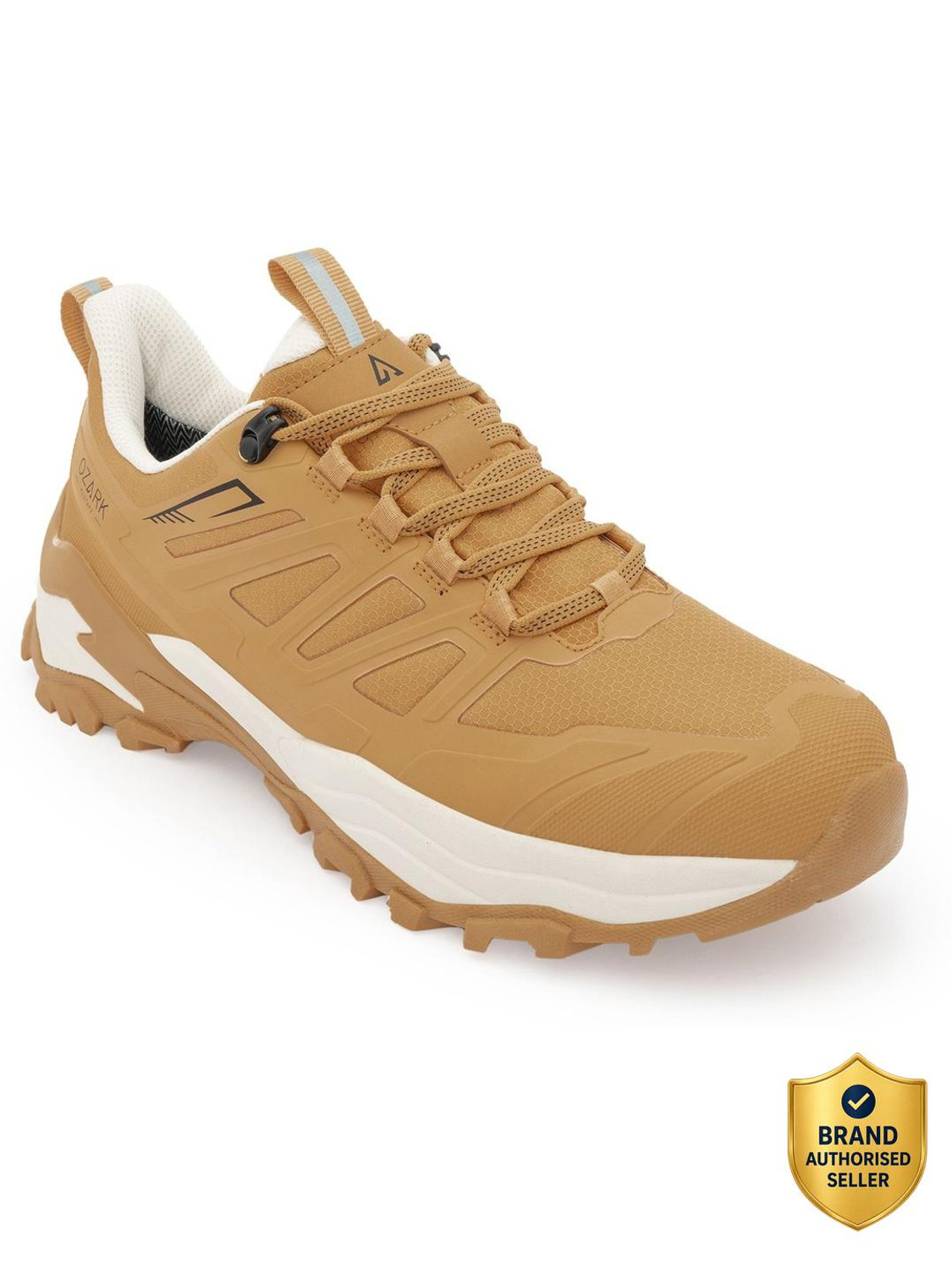 Image of RED TAPE Hiking & Trekking Shoes For Men (Off White, Brown , 9)