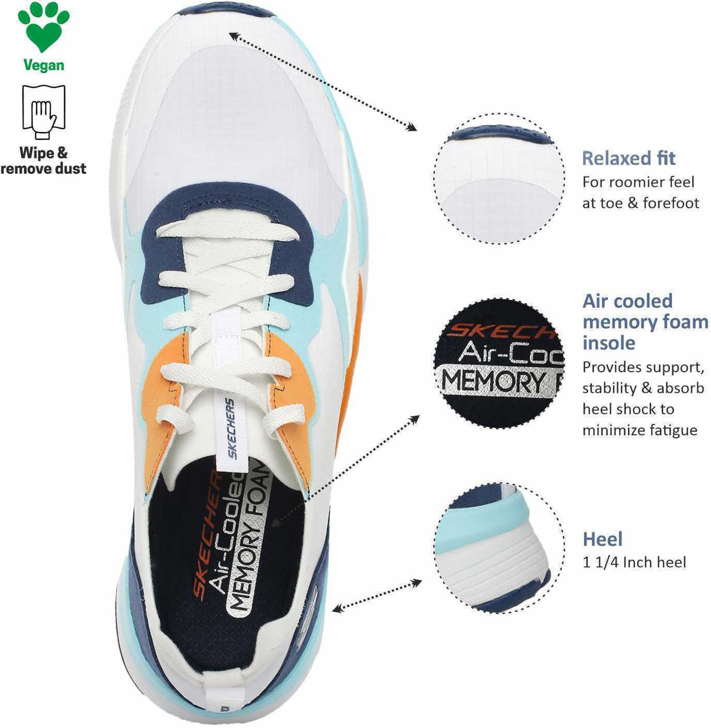 Image of Skechers MIRA Sneakers For Men (Multicolor , 11)