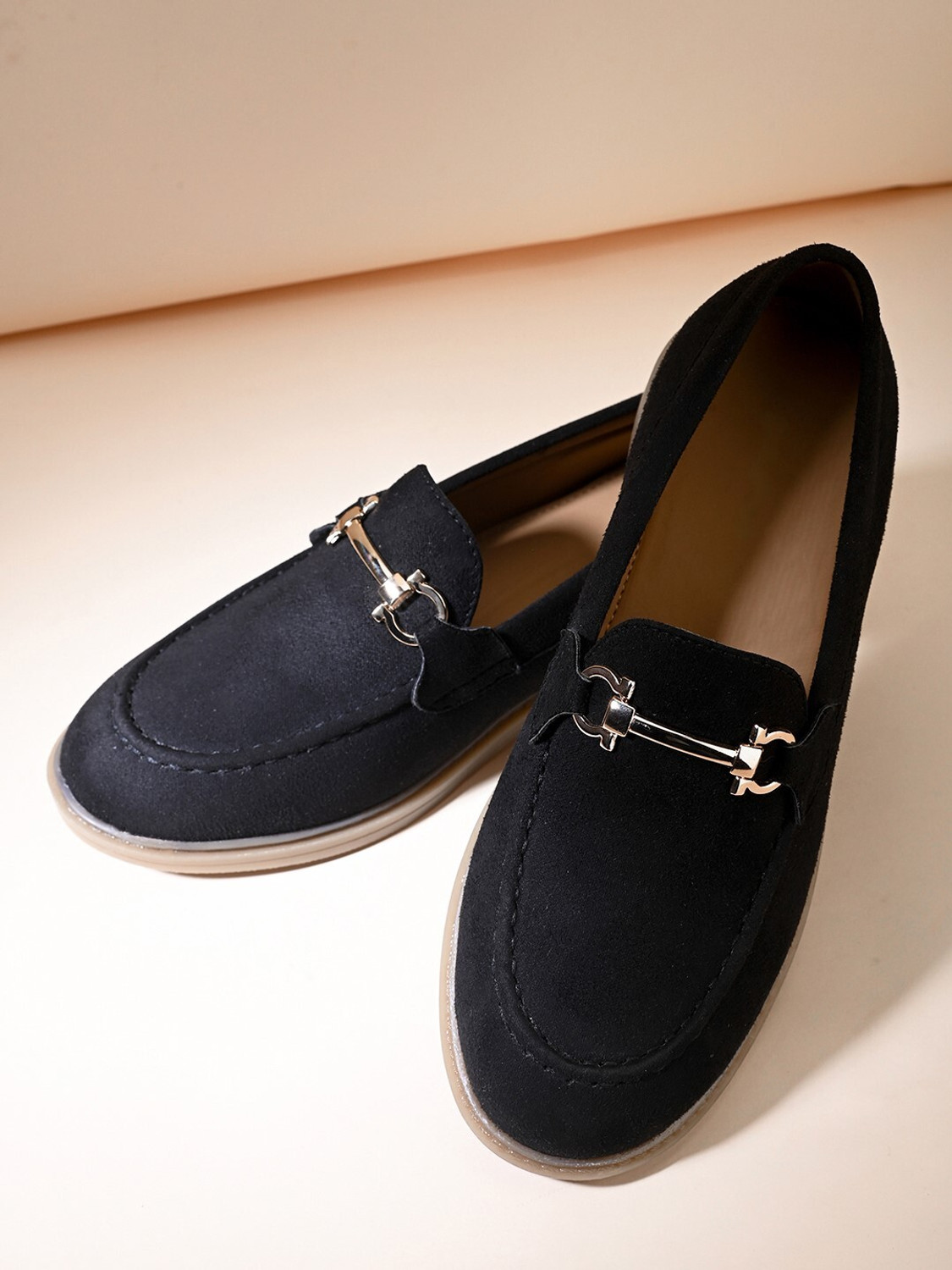 Image of Mast & Harbour Comfortable Outdoor Suede Slip-On Casual For Women (Black , 7)