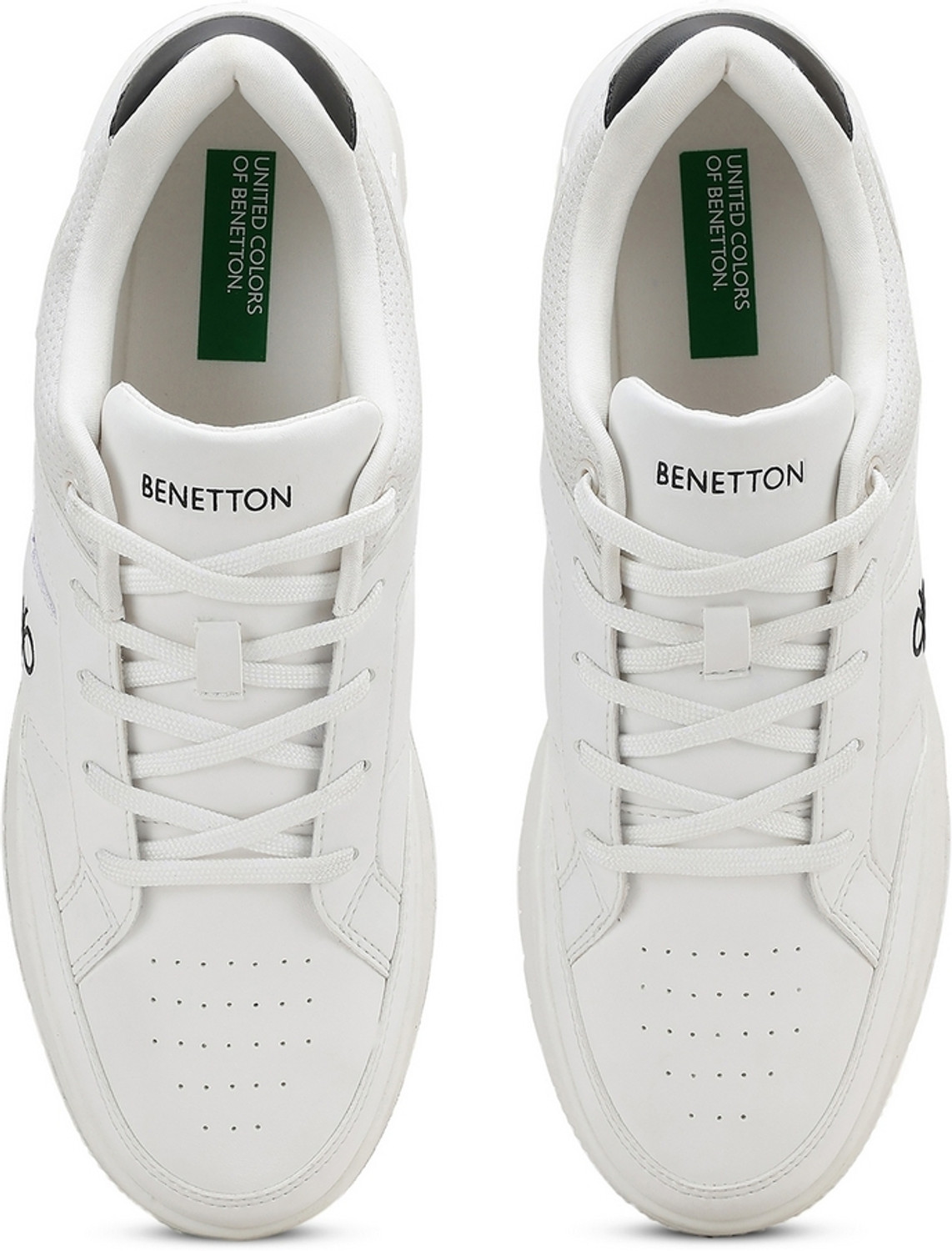 Image of United Colors of Benetton Perforations Lace-Up Sneakers Sneakers For Men (White , 10)