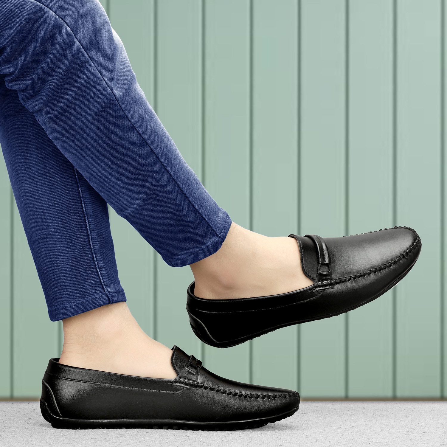 Image of aRICS ATTRACTIVE PARTY WEAR LOAFERS SHOES FOR MEN Loafers For Men (Black , 6)
