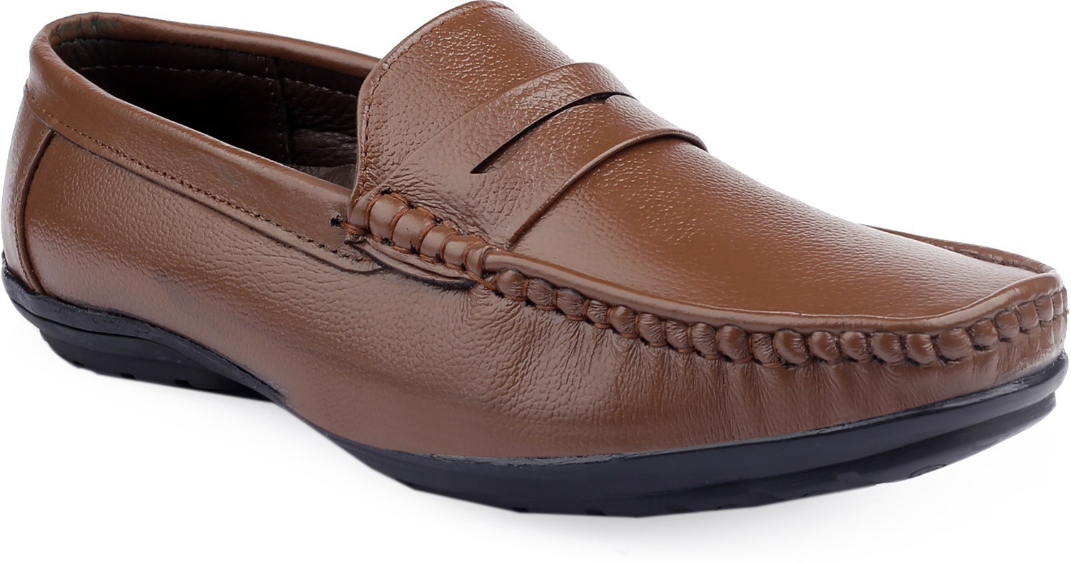 Image of LeatherSofty leather stylish shoes for men Loafers For Men (Brown , 10)
