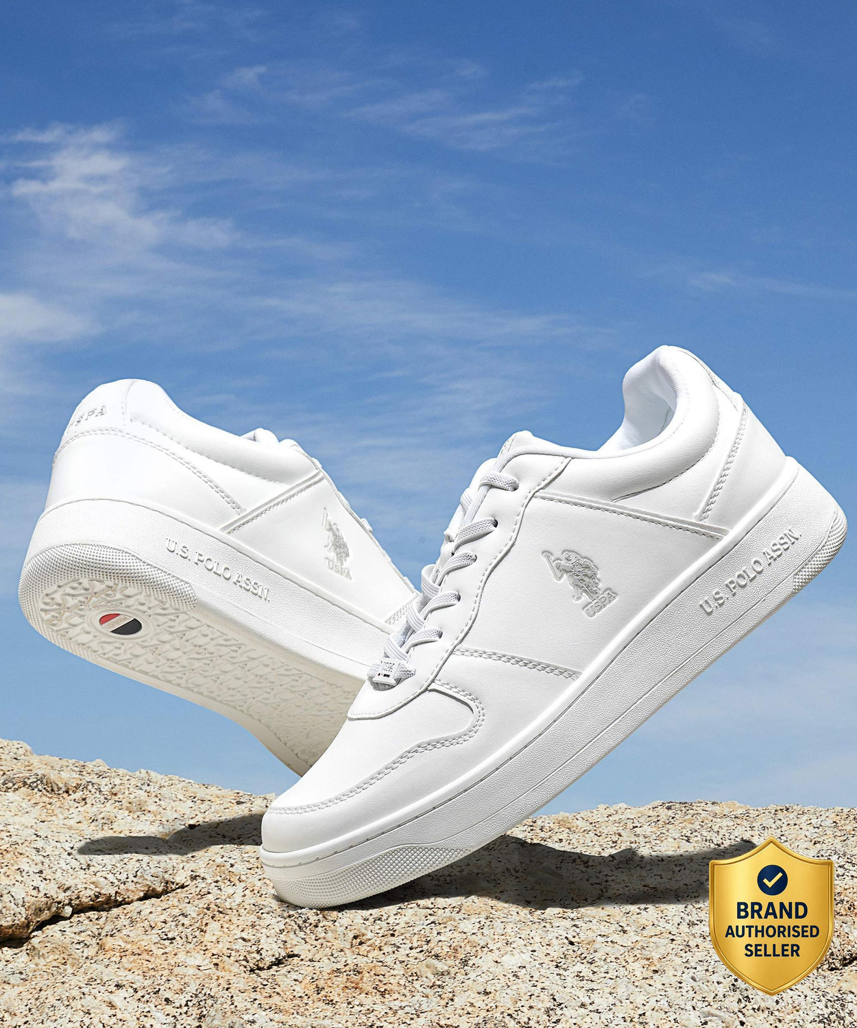 U.S. POLO ASSN. JAXON Men's Off White 7 Sneakers - Image 1