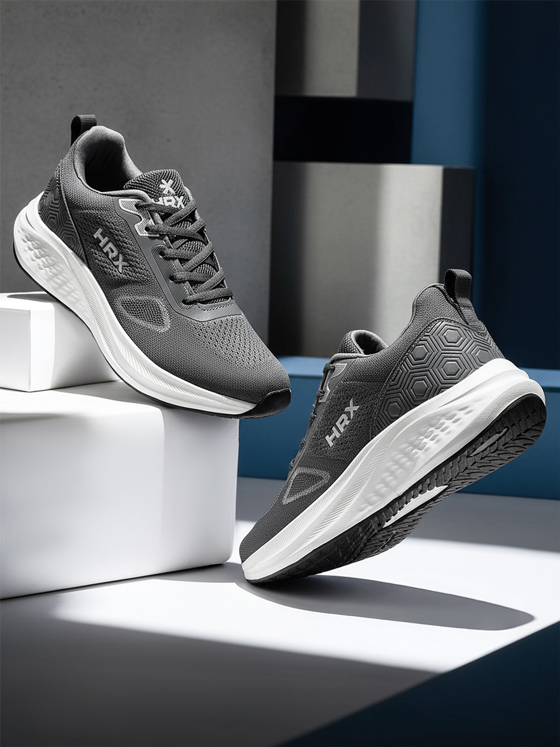 Image of HRX by Hrithik Roshan RC-110W GREY Training & Gym Shoes For Men (Grey , 8)