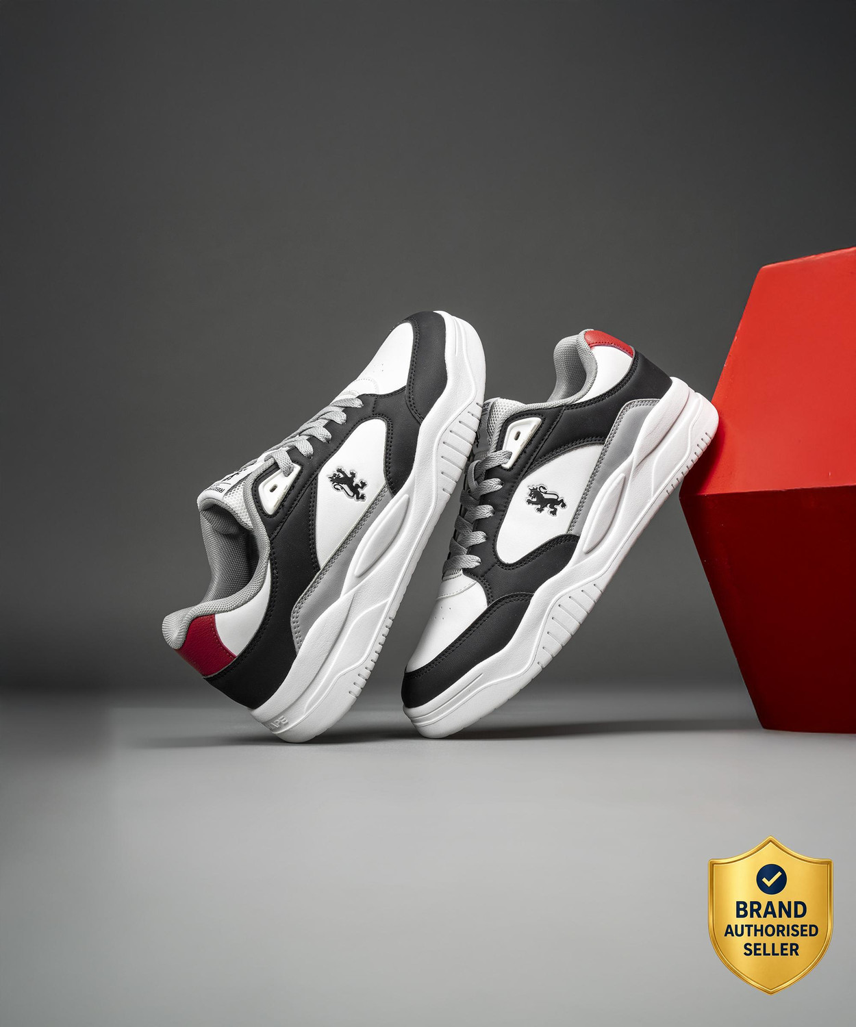 RED TAPE Black and White Men's Sneakers - Image 1