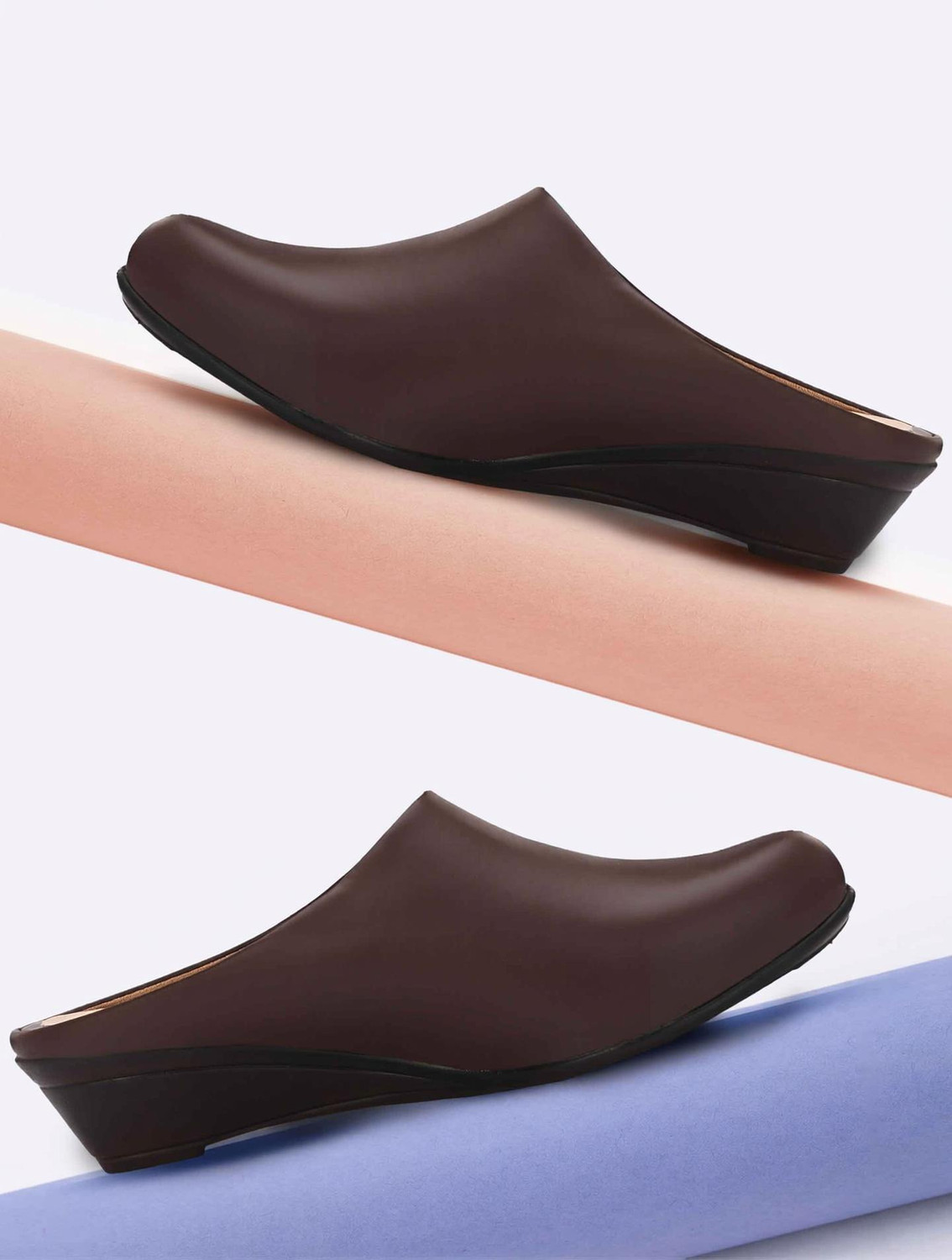 Image of FOOTLOOSE Women Flats Comfortable Slip On Backless Pointed Toe Mules Shoes Casuals For Women (Black , 9)