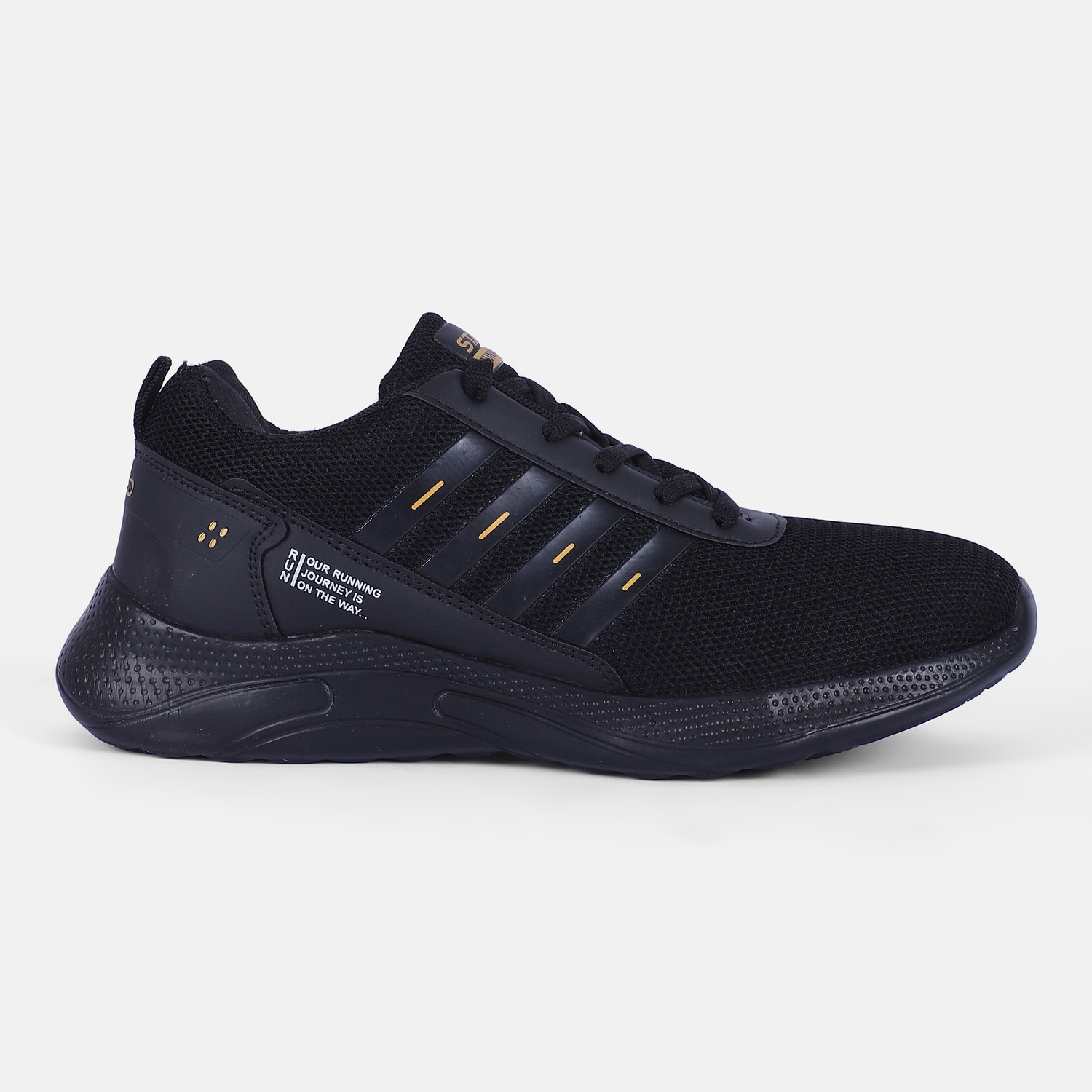 Image of STAED Men's Lightweight Running Shoes Breathable Mesh Lace-Up Sneakers EVA Sole Outdoors For Men (Black , 7)