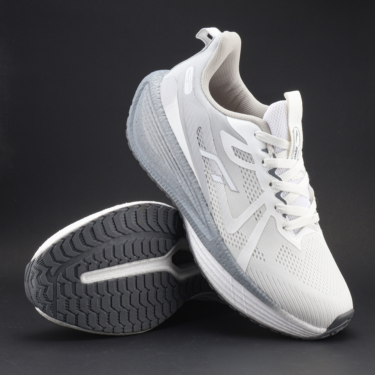 Asian Running Shoes for Men (White, Grey, Size 10) - Image 1