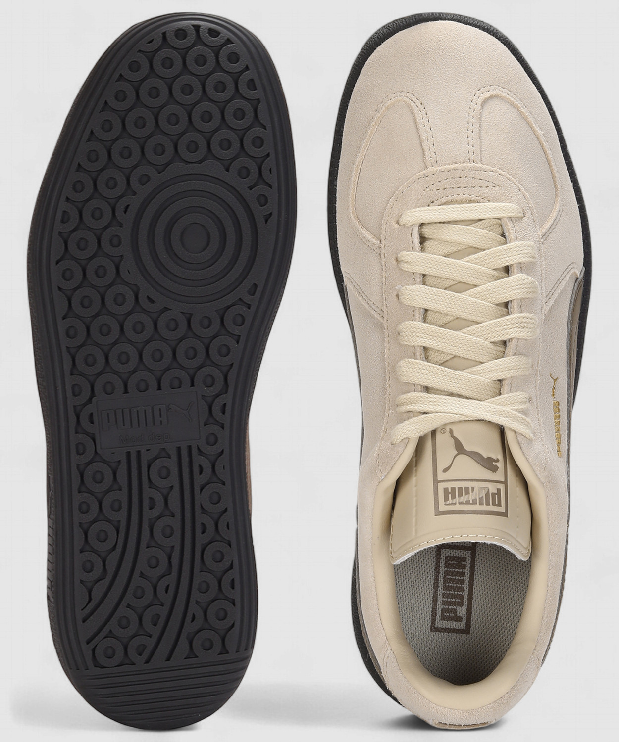 Image of PUMA Army Trainer Suede Sneakers For Men (Beige , 12)