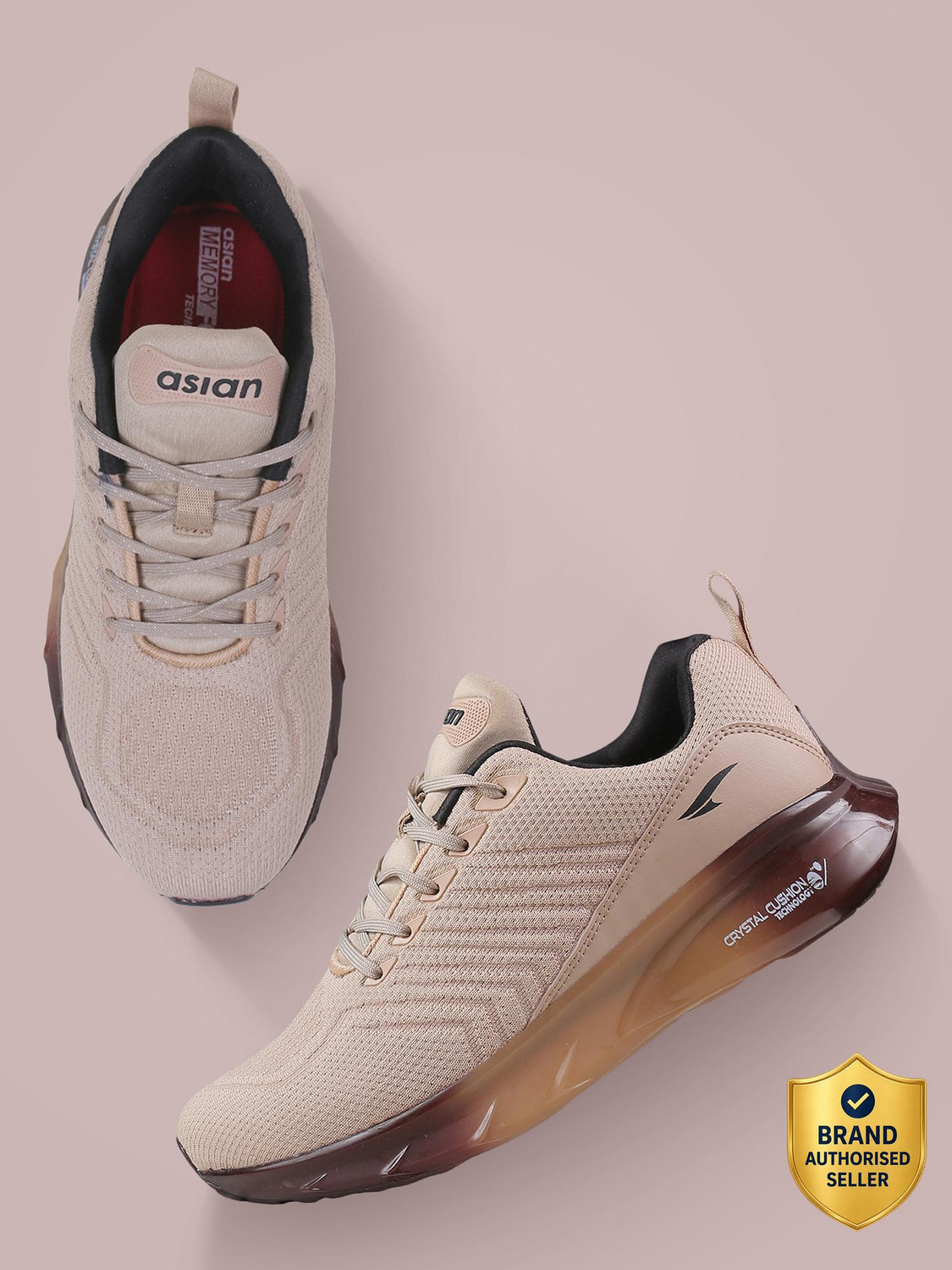 Asian Crystal-13 Beige Sky Sports Shoes for Men (Size 8) - Image 1