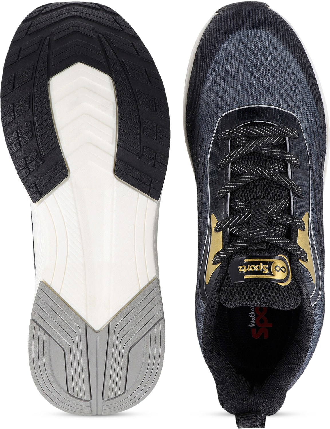 Image of WALKAROO Walking Shoes For Men (Black , 9)