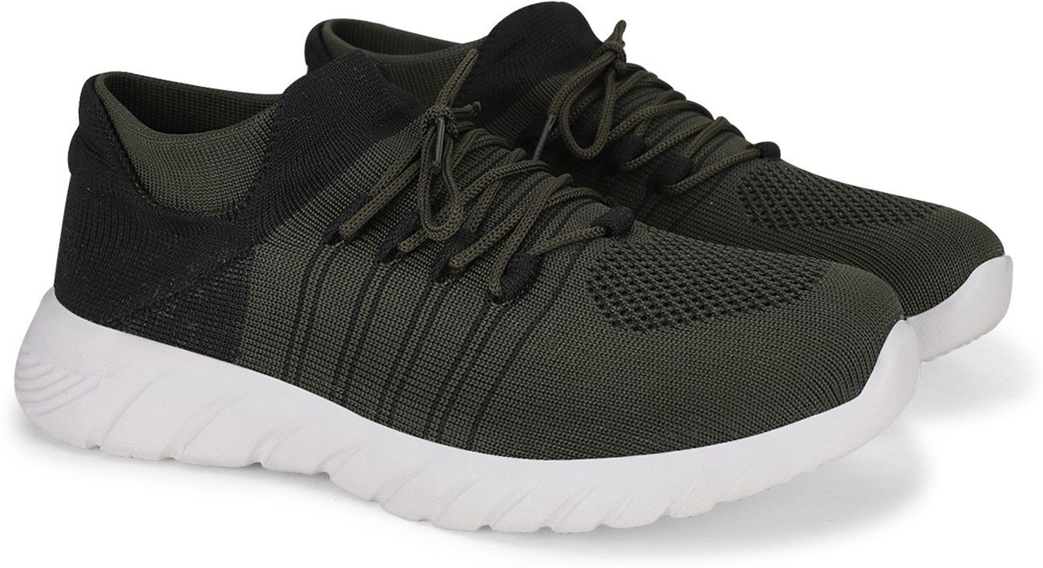 Image of ontour Men's Sports Shoes - Lightweight & Comfortable Running Sneakers Sneakers For Men (Grey, Green , 9)