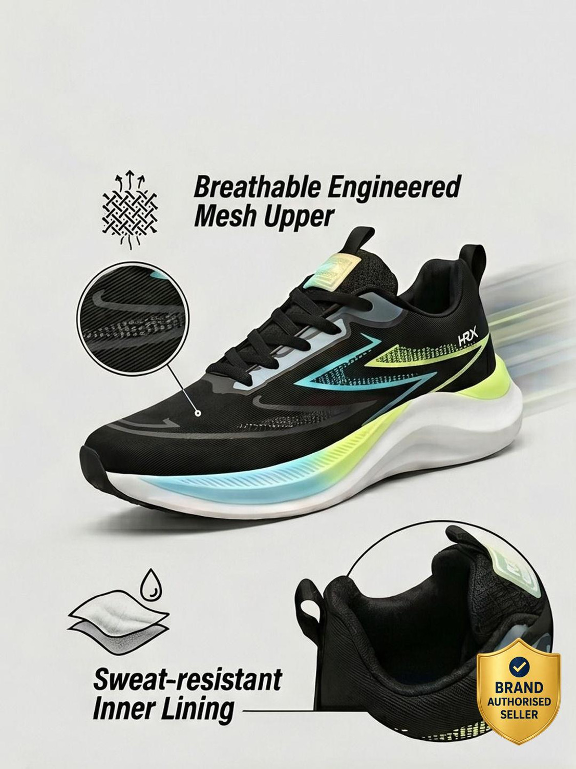 Image of HRX by Hrithik Roshan RC-110W GREY Training & Gym Shoes For Men (Grey , 8)