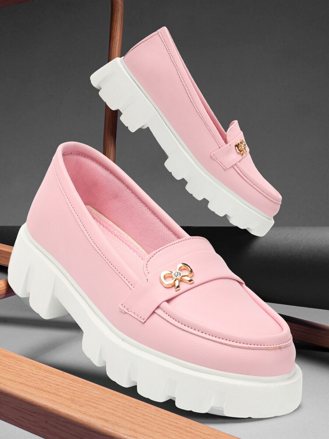 Image of Deals4you Women Soft Comfortable Slip-On Buckle Loafers for Casual Loafers For Women Loafers For Women (Purple , 5)