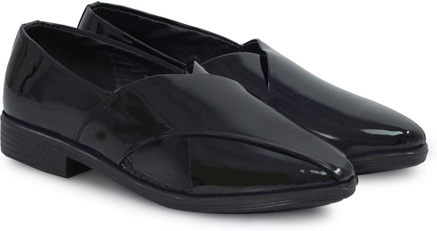 Image of FAUSTO Party Wedding Occasion Festive Comfort Lightweight Slip On Shoes Loafers For Men (Black, 10)