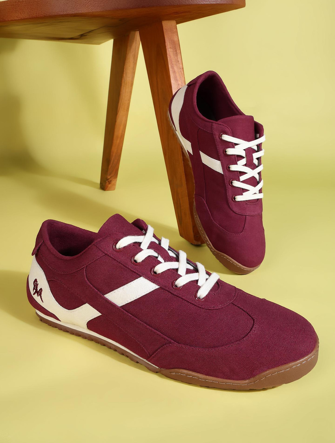 Neemans Urban Casual Sneaker for Men (Maroon, White, UK 4) - Image 1