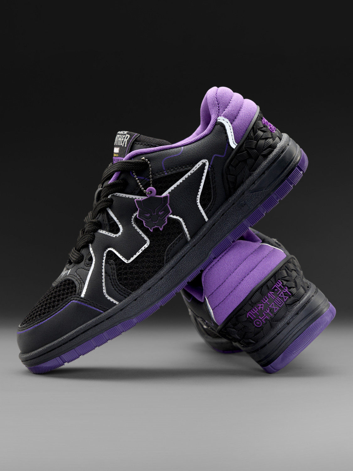 The Souled Store UBZ Black Panther Sneakers (Black, 9) - Image 1