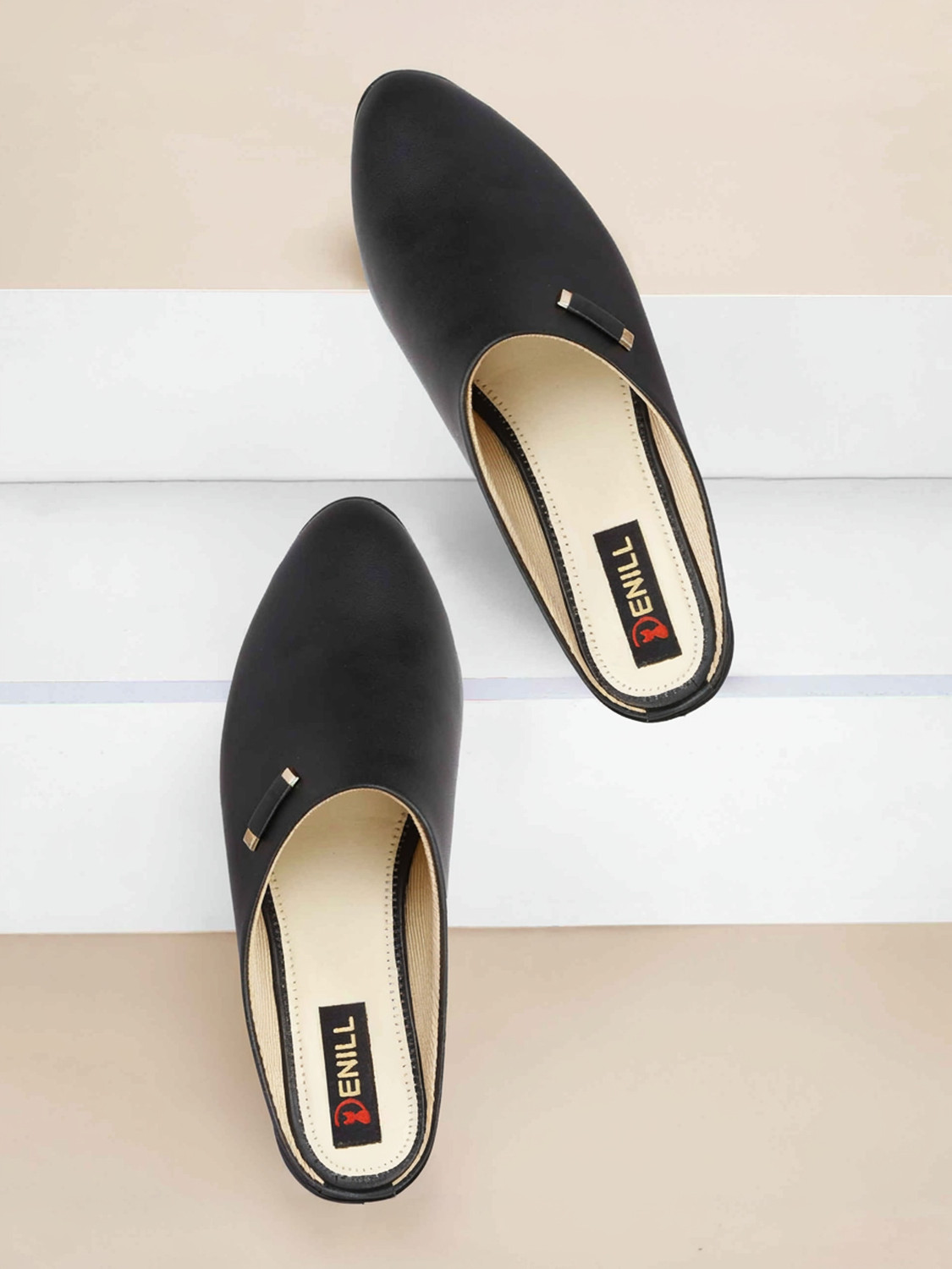 Image of FOOTLOOSE Women Flats Comfortable Slip On Backless Pointed Toe Mules Shoes Casuals For Women (Black , 9)