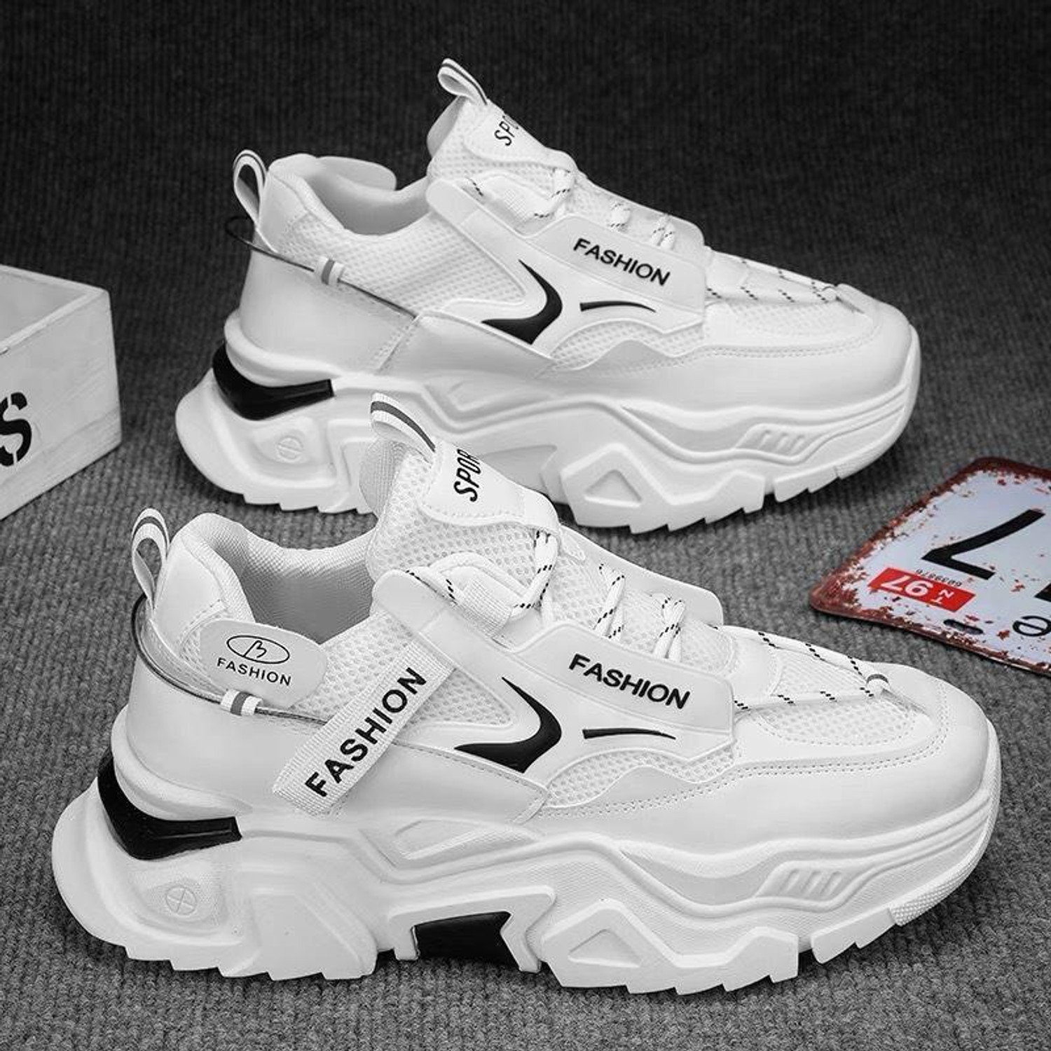 Echor White Sneakers for Men, Size 10 - Image 1