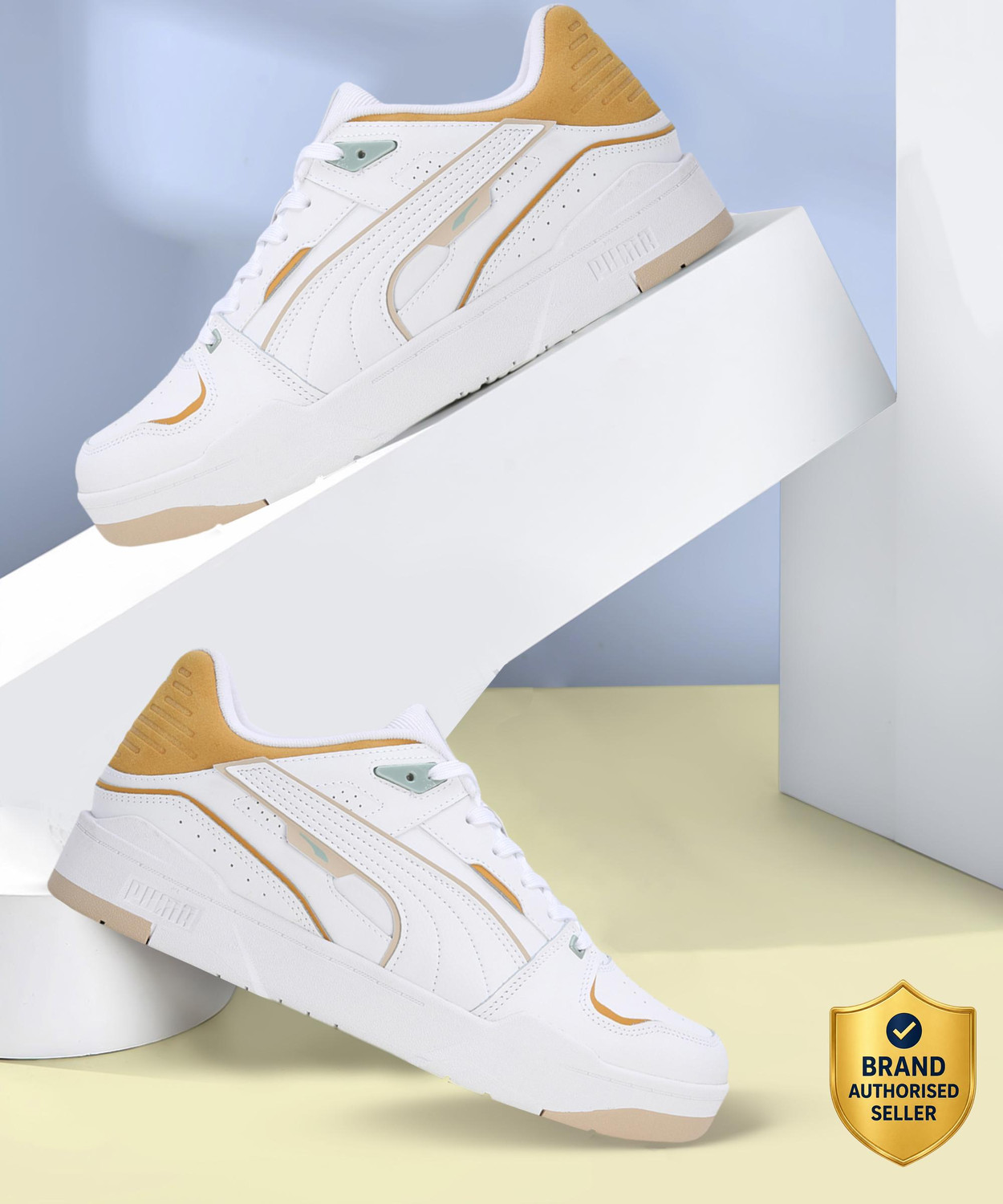 Image of PUMA Slipstream Bball Sneakers For Men (White , 7.5)