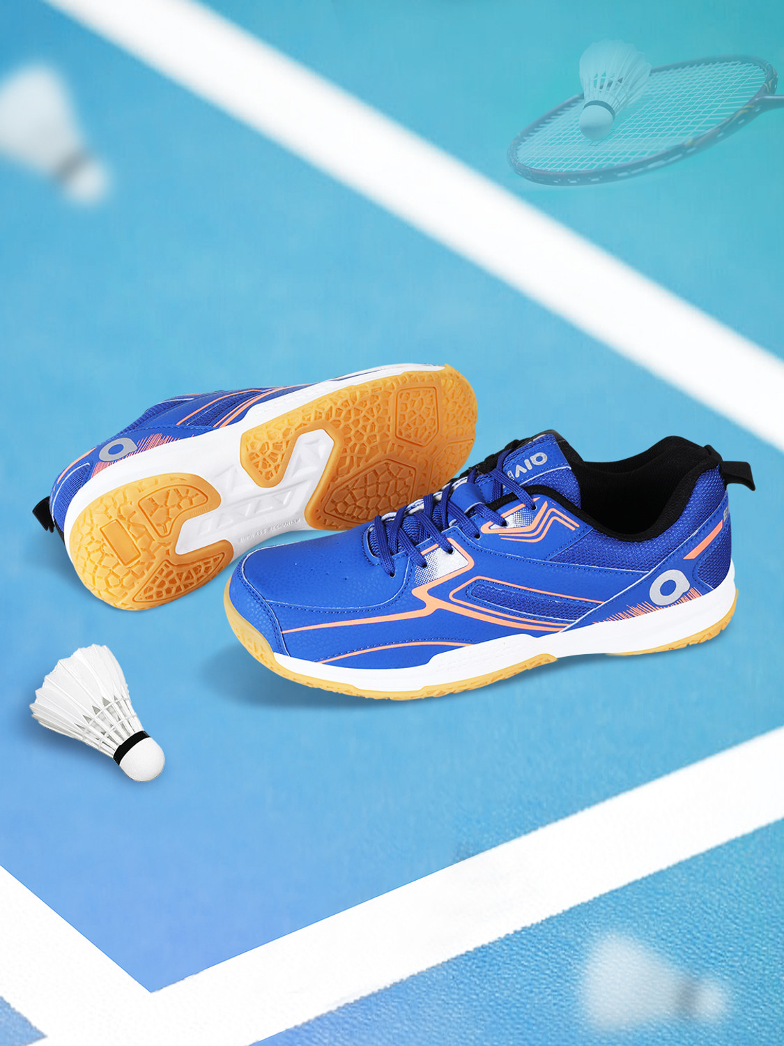 Image of PRO KVH Spark Pro Memory Foam Non-Marking Gum Sole Shoes Squash & Table Tenni Badminton Shoes For Men (Red , 7)