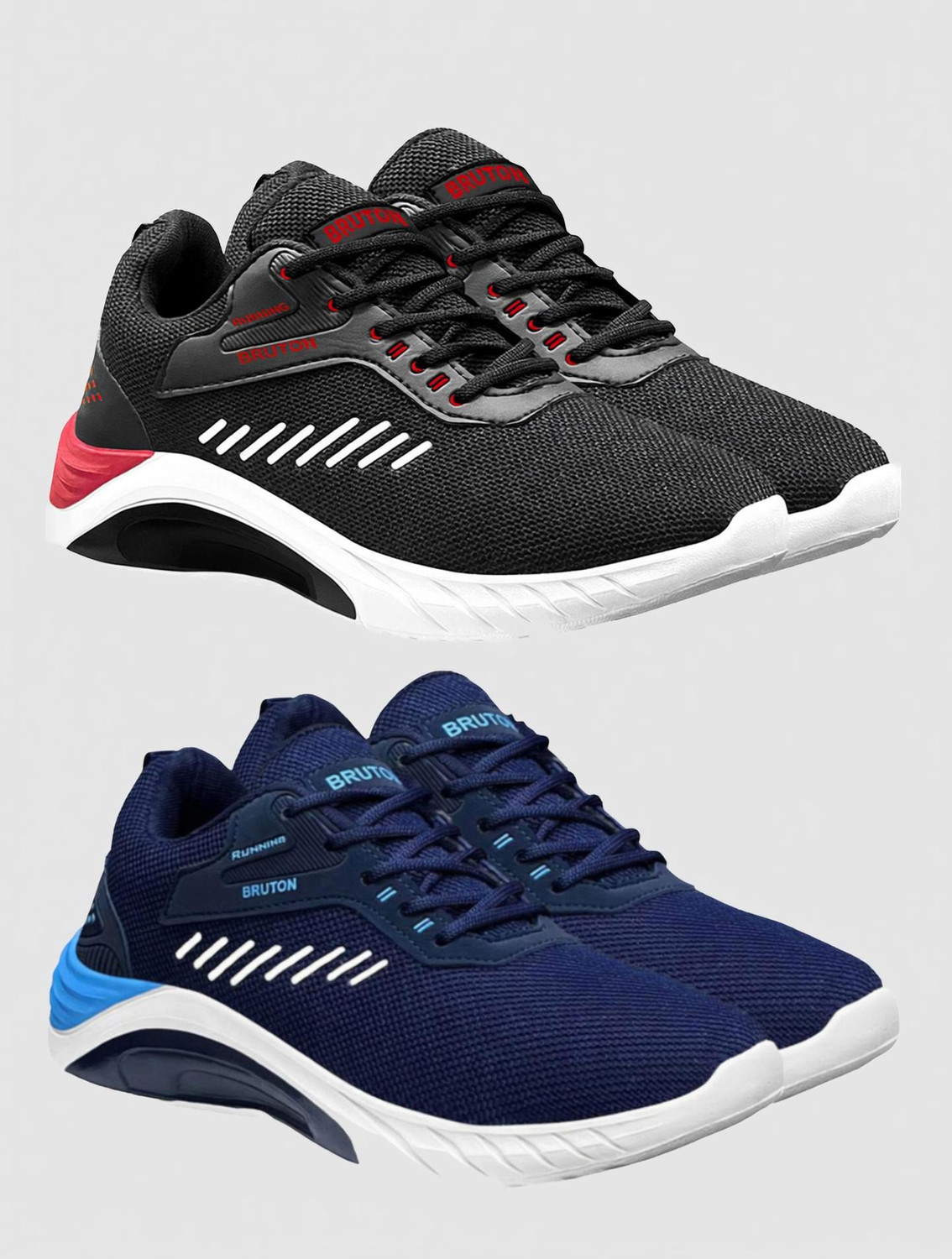 Image of Pennon Sport Shoe LaceUp Lightweight Multicolour Running Shoes For Men Pack Of 3 Running Shoes For Men (Multicolor , 10)