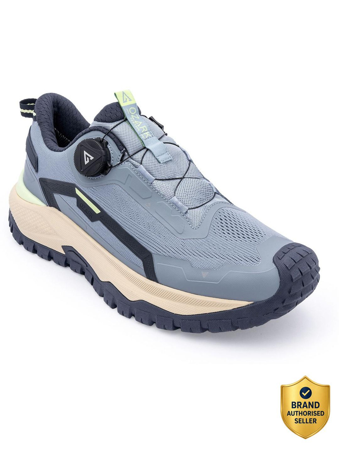 Image of RED TAPE Ozark | Low-Cut Outdoor Hiking & Trekking Shoes For Men (Off White, Grey , 9)