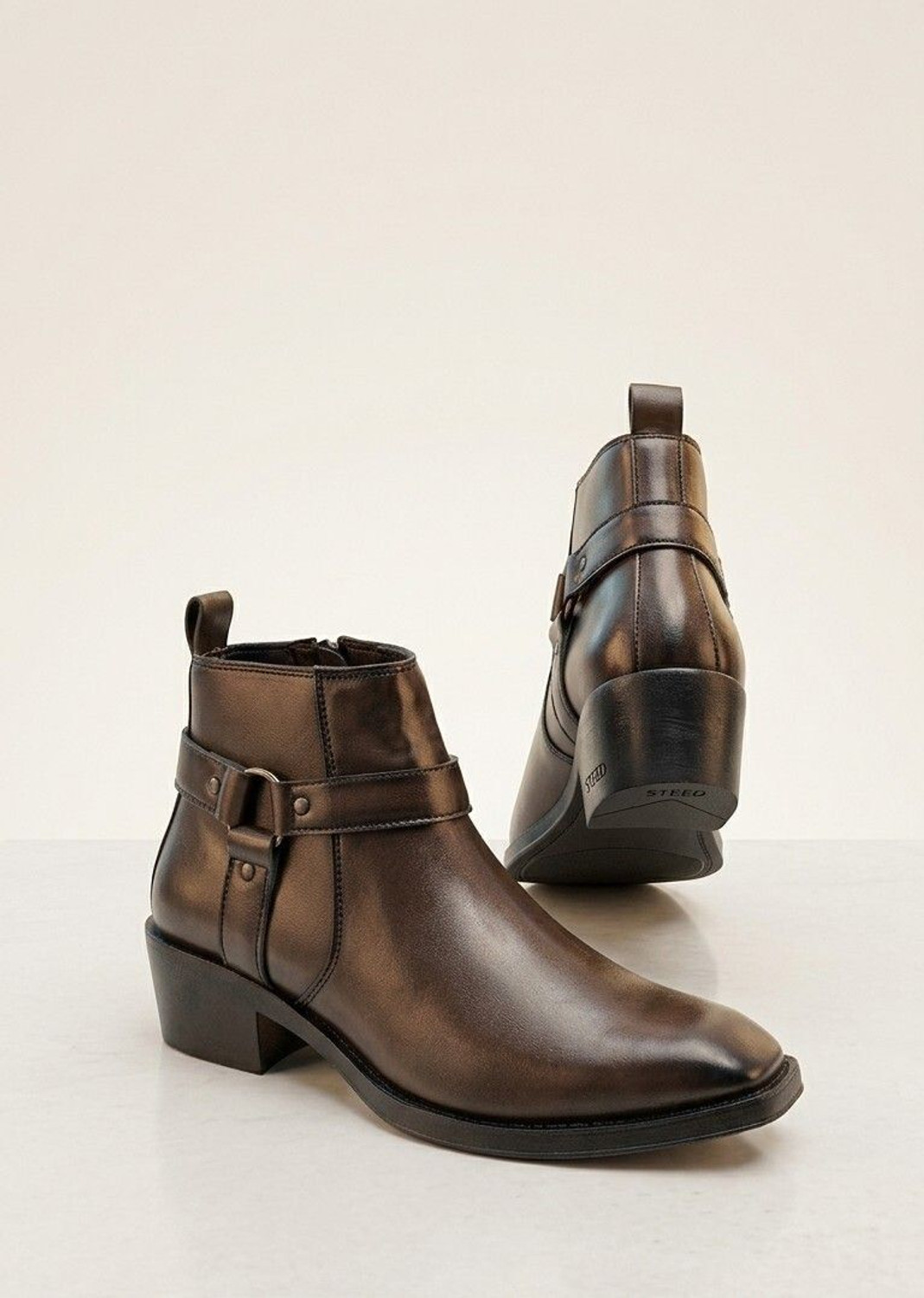Men's Premium Heel Side Zip Urben Buckle Strap Chelsea Boots For Men - Image 1