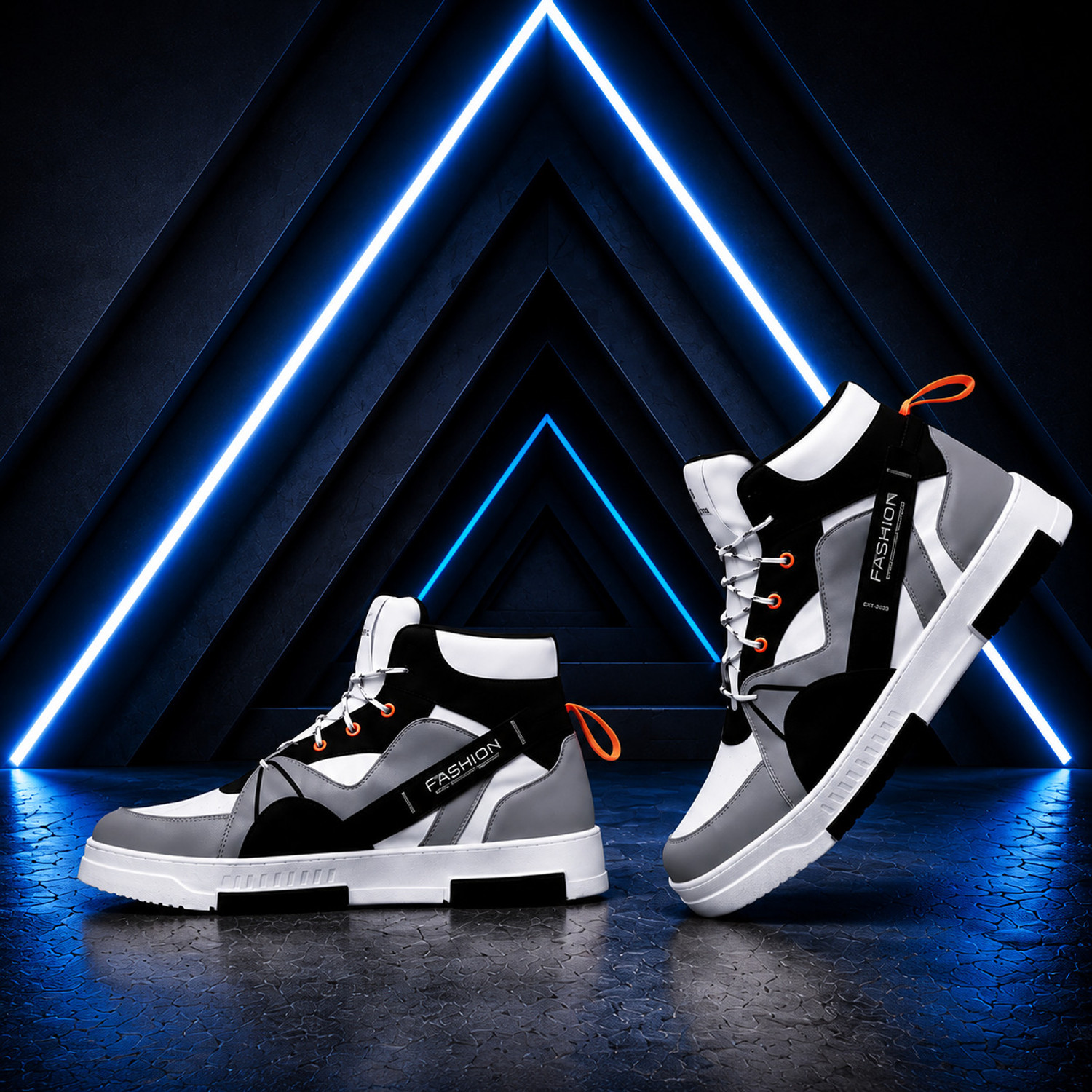 FOOTRIX Lace-Up Streetwear Shoes Grey - Image 1