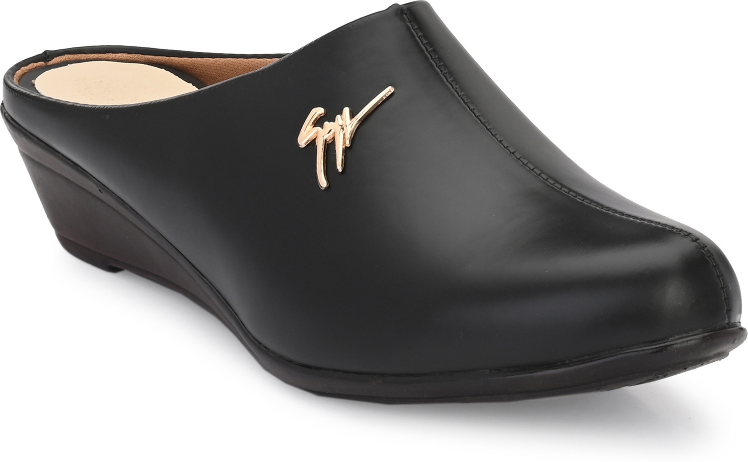 Image of FOOTLOOSE Women Flats Comfortable Slip On Backless Pointed Toe Mules Shoes Casuals For Women (Black , 9)