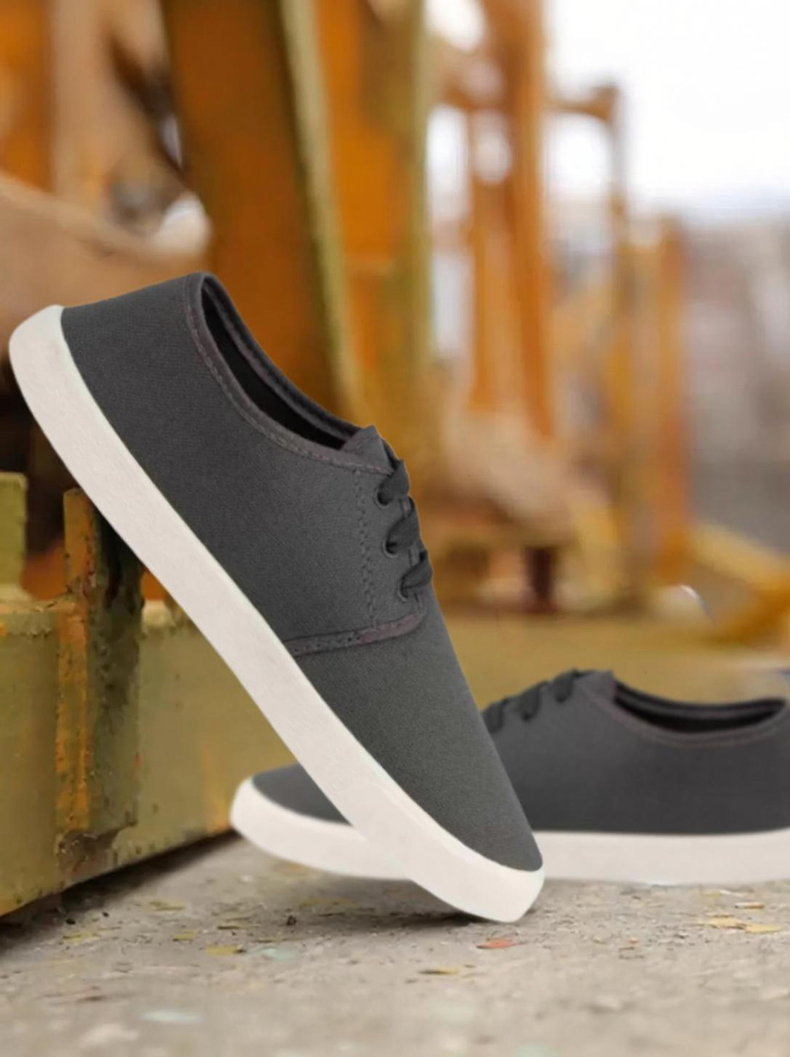 Image of JOOTIYAPA PREMIUM CANVAS SHOES FOR MEN Casuals For Men (Grey , 9)