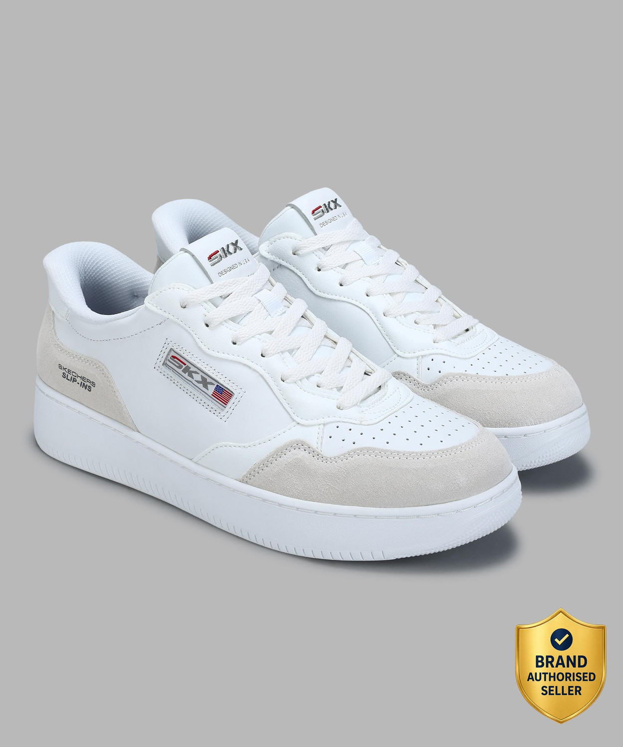 Image of Skechers Men COURT BREAK - DOUBLE VENTED Casual Slip Ins Sneakers Casuals For Men (White , 12)