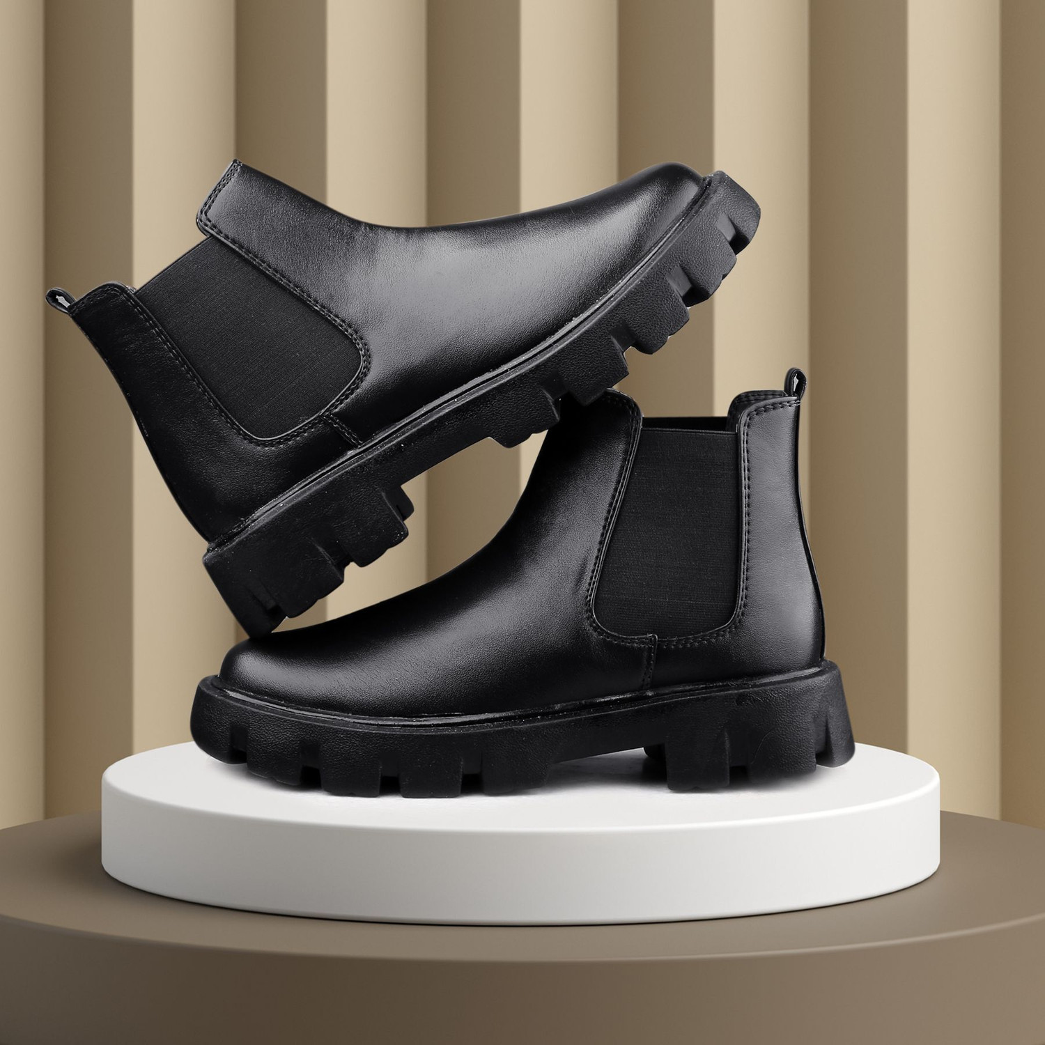 BXXY Black Synthetic Casual Chelsea Boots - Image 6
