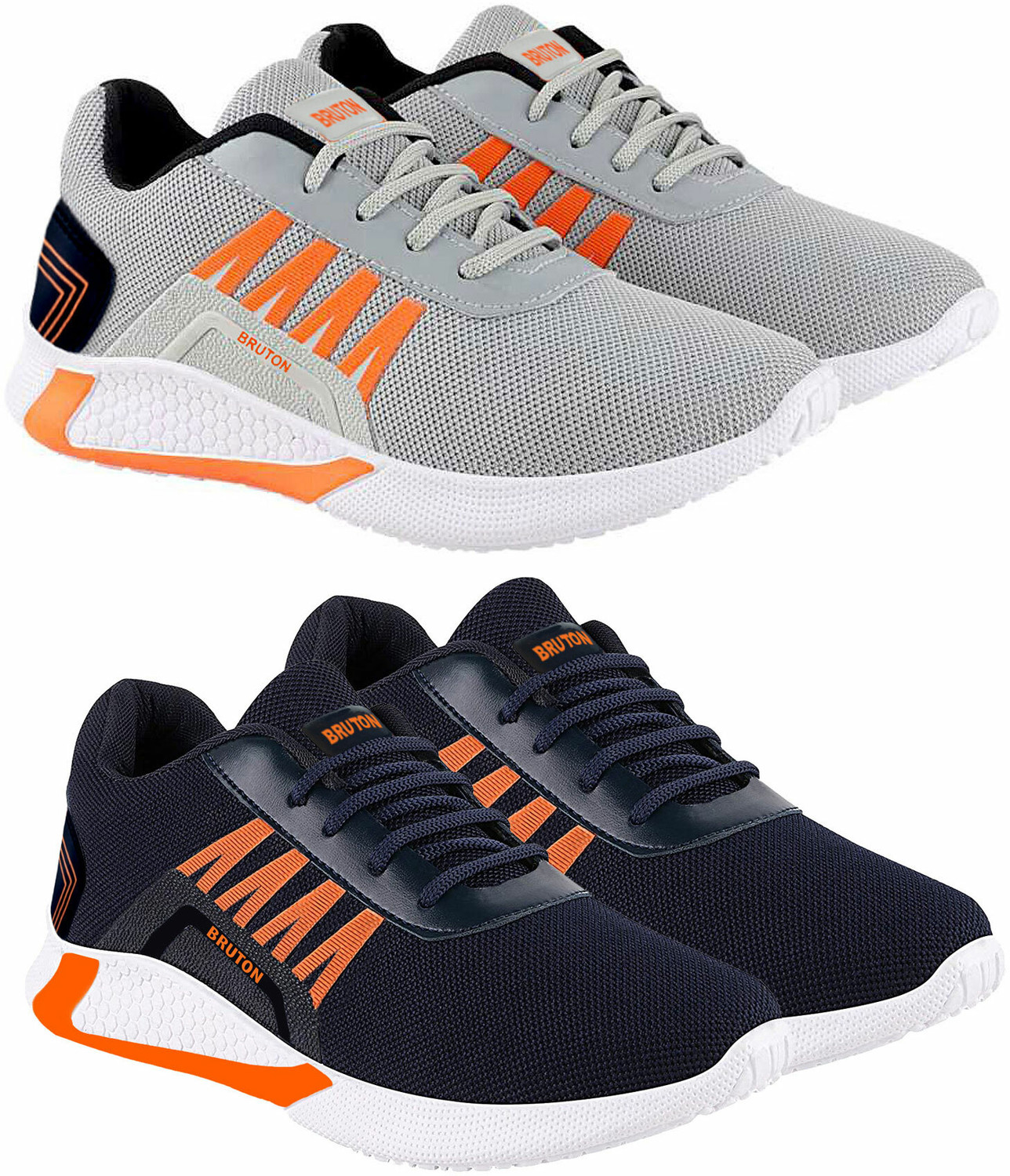 Image of Pennon Sport Shoe LaceUp Lightweight Multicolour Running Shoes For Men Pack Of 3 Running Shoes For Men (Multicolor , 10)