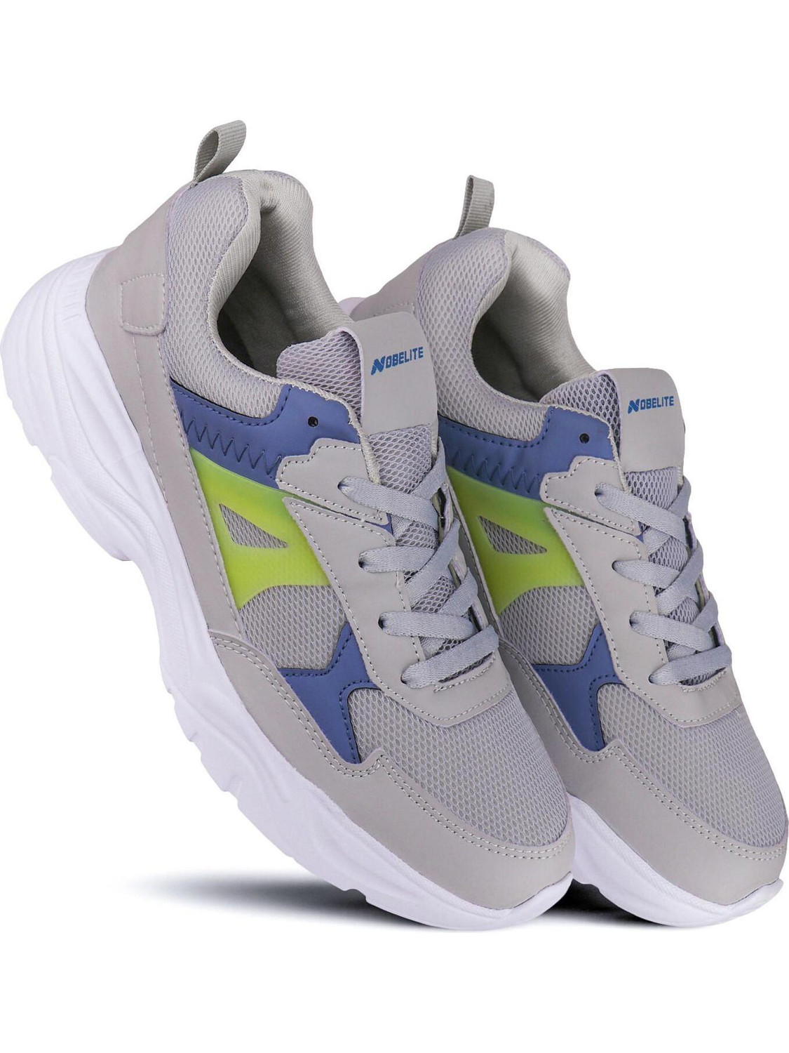 Image of NOBELITE Premium Sports ,Gym, Trending, Stylish Running Shoes For Men (White, Navy , 10)
