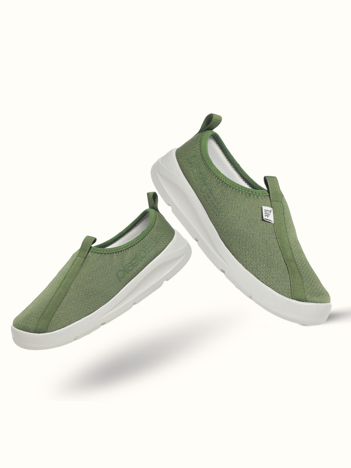 Image of Plaeto EZPlay Walking Shoes | Comfortable Lightweight with Breathable Mesh Slip On Sneakers For Men (Olive, Grey , 8)