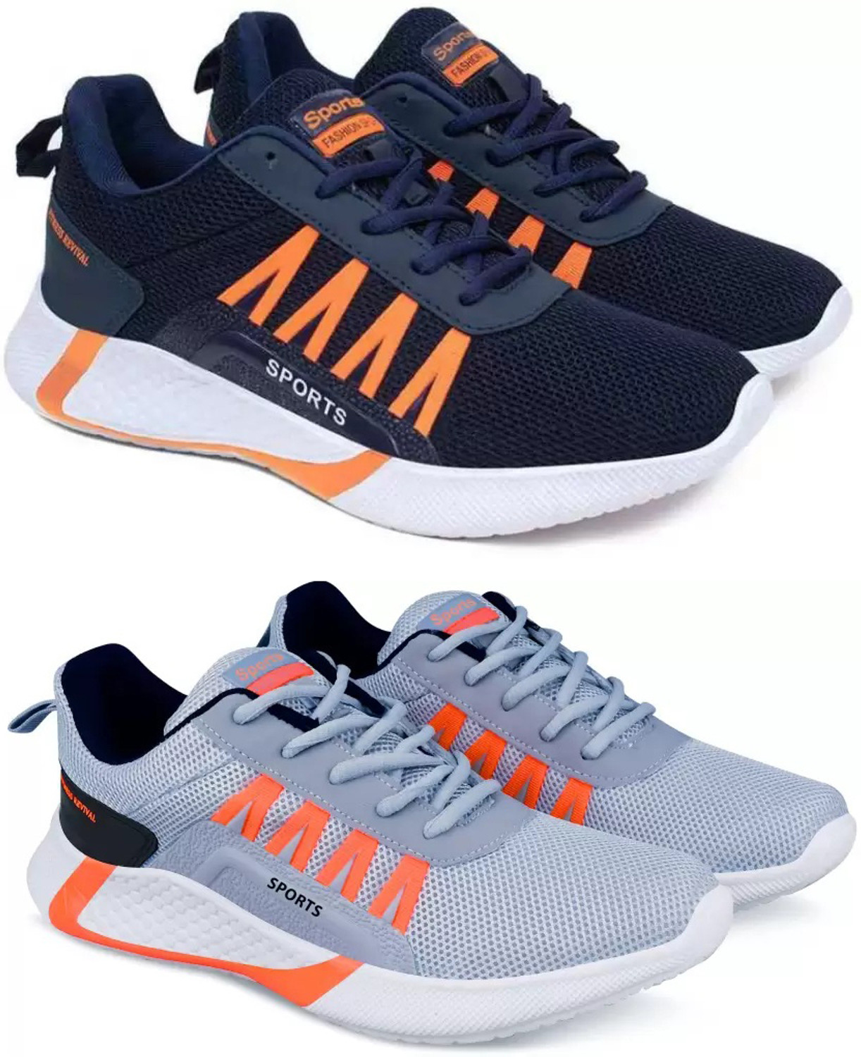 Image of Pennon Sport Shoe LaceUp Lightweight Multicolour Running Shoes For Men Pack Of 3 Running Shoes For Men (Multicolor , 10)